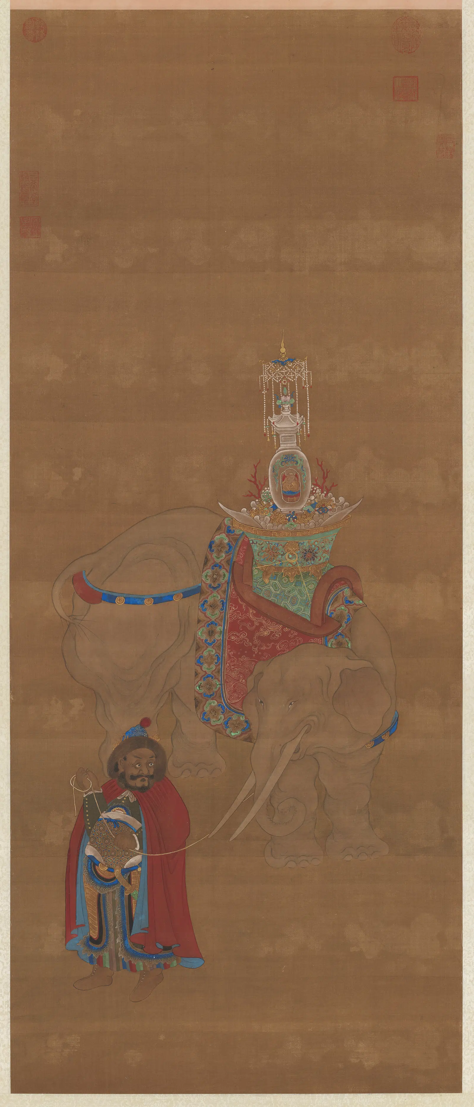 《无款贡象图轴》