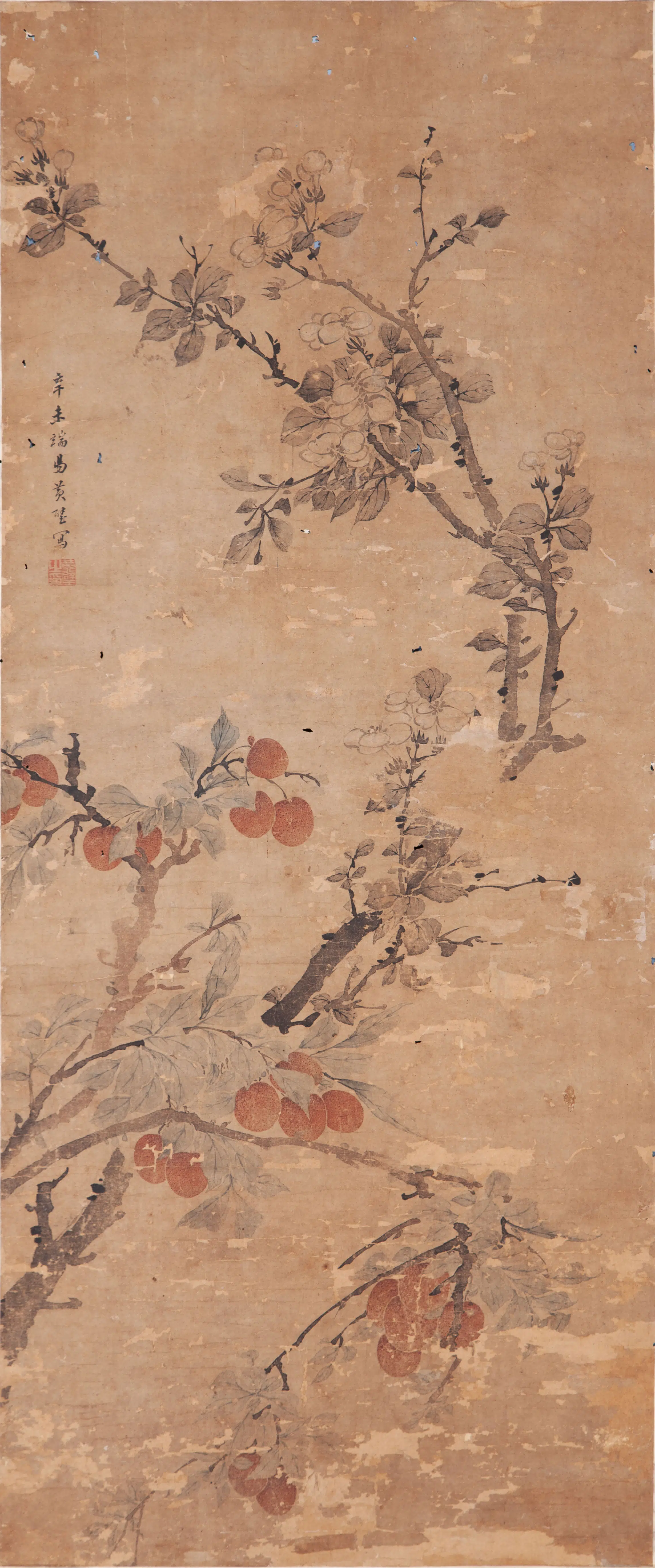 清代【黄璧】《荔枝图轴》