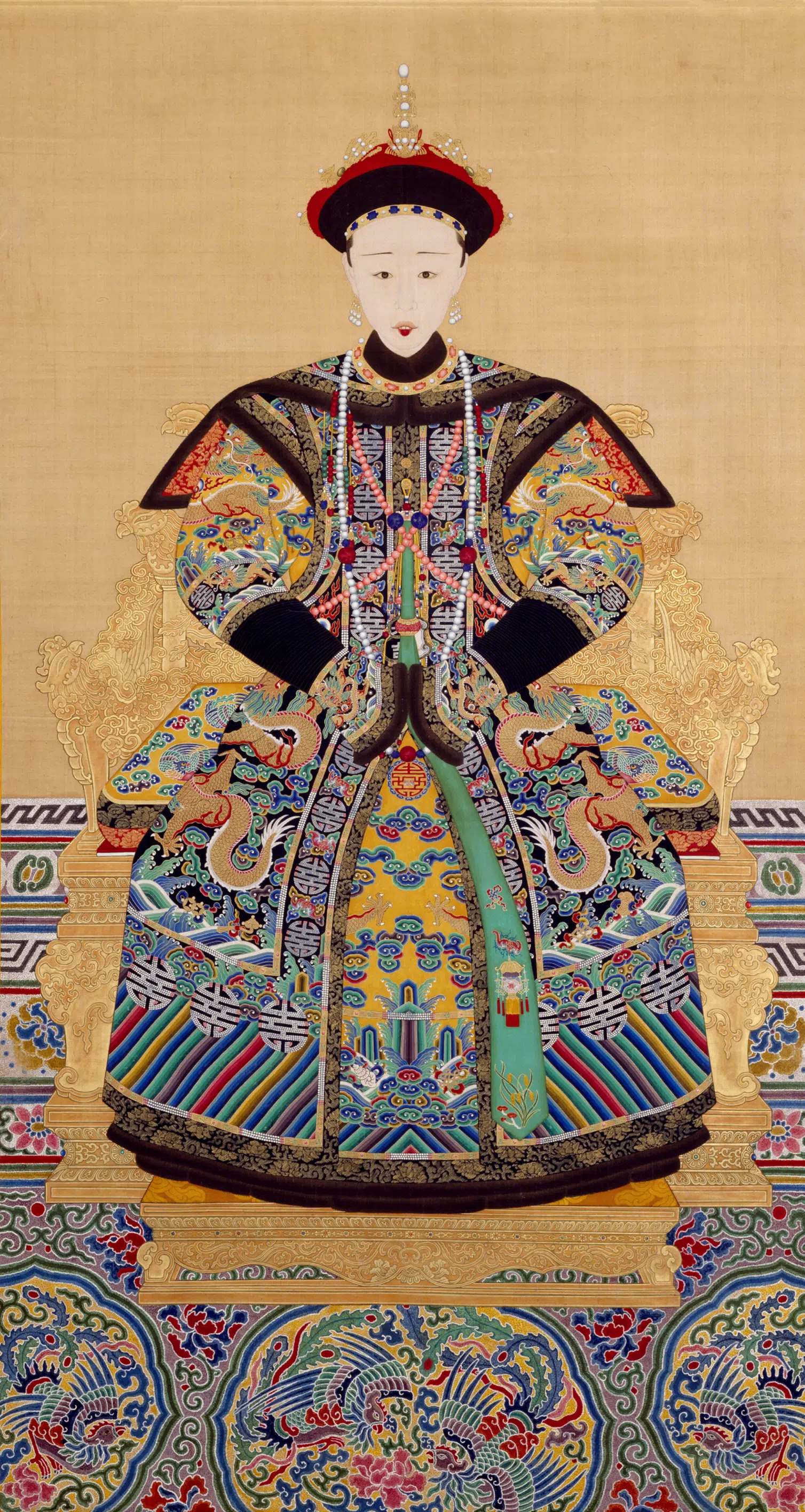 清代【清人】《画孝全成皇后朝服像轴》
