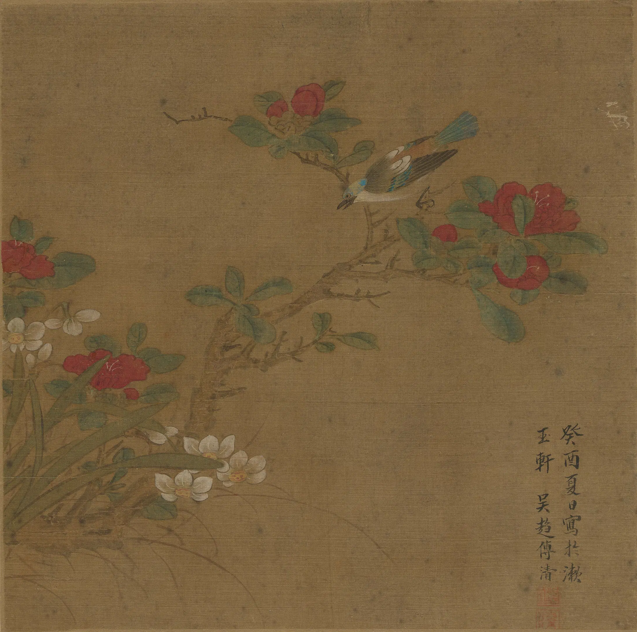明朝【傅清】《花鸟图》