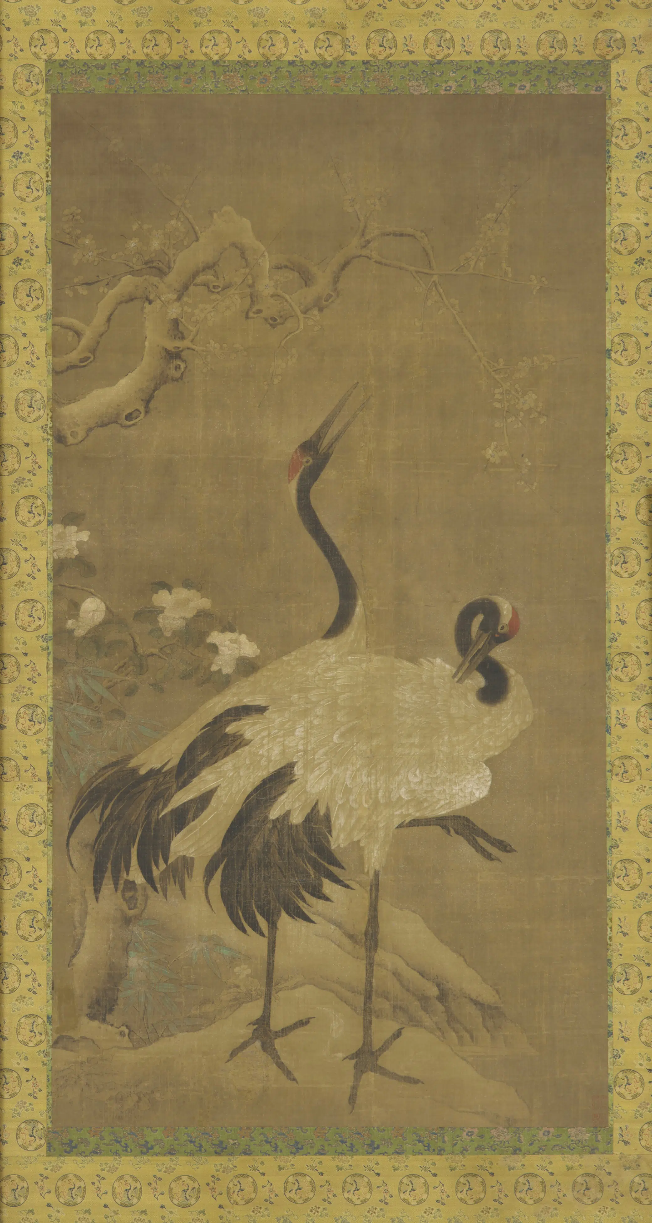 明朝【边景昭（文进）】《梅下双鹤图》 第1张