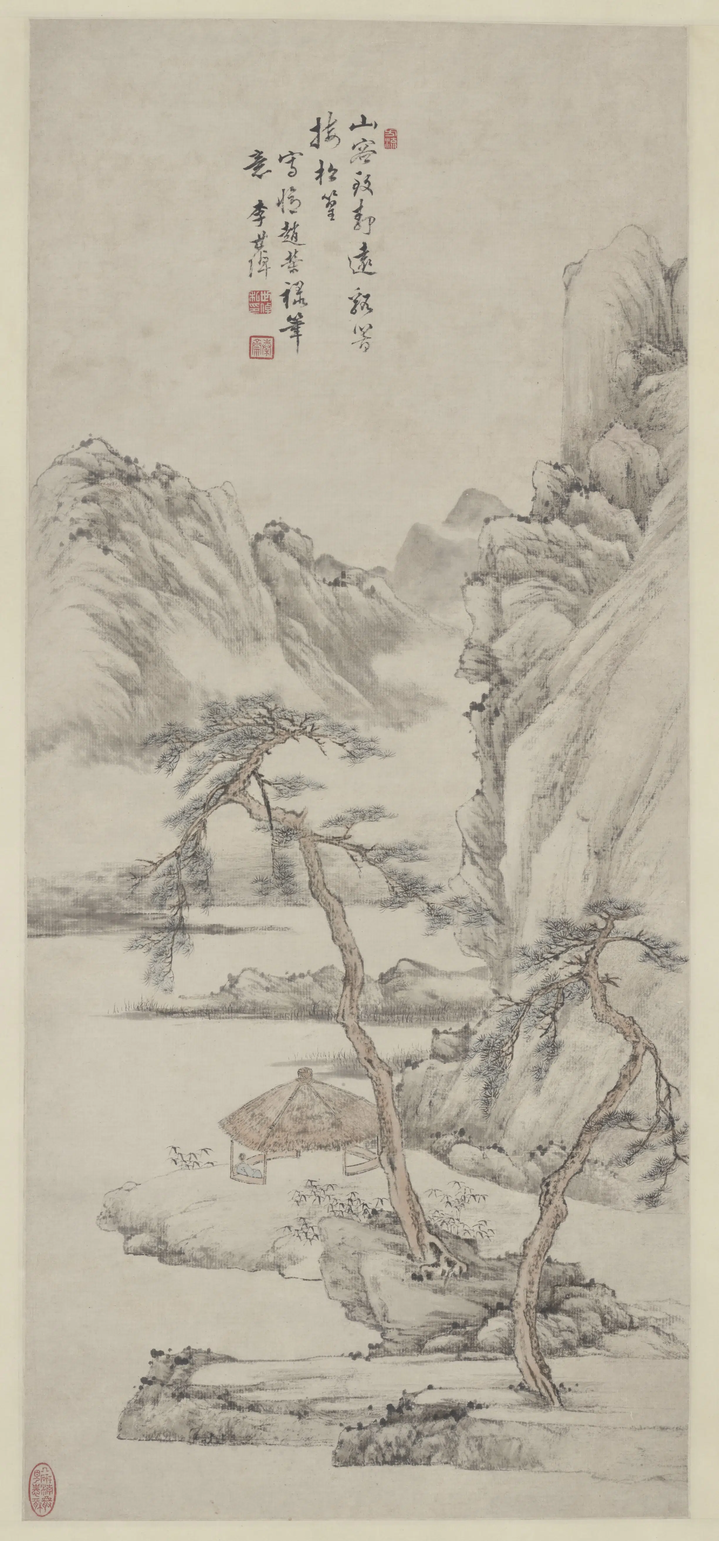 清朝【李世倬】《仿赵孟頫山水图》