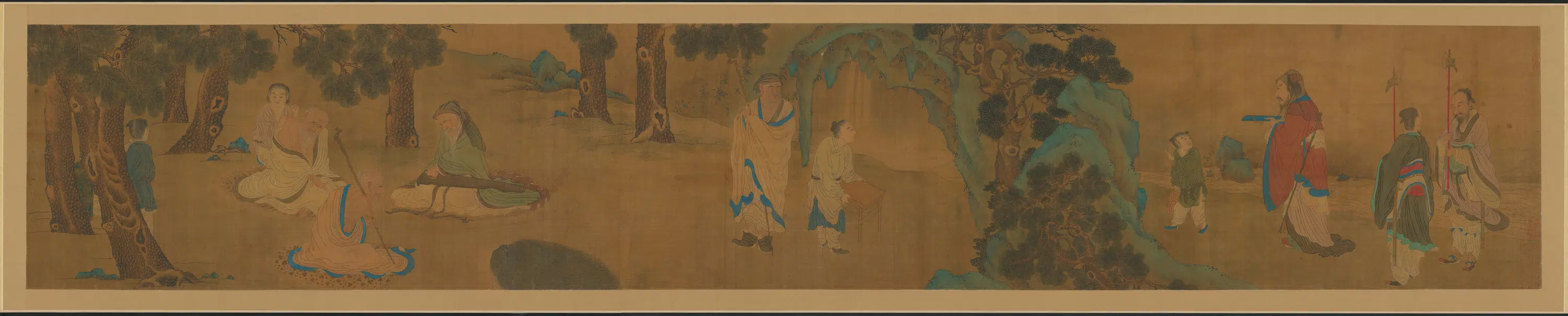 清代【佚名】《图卷商山四皓卷》