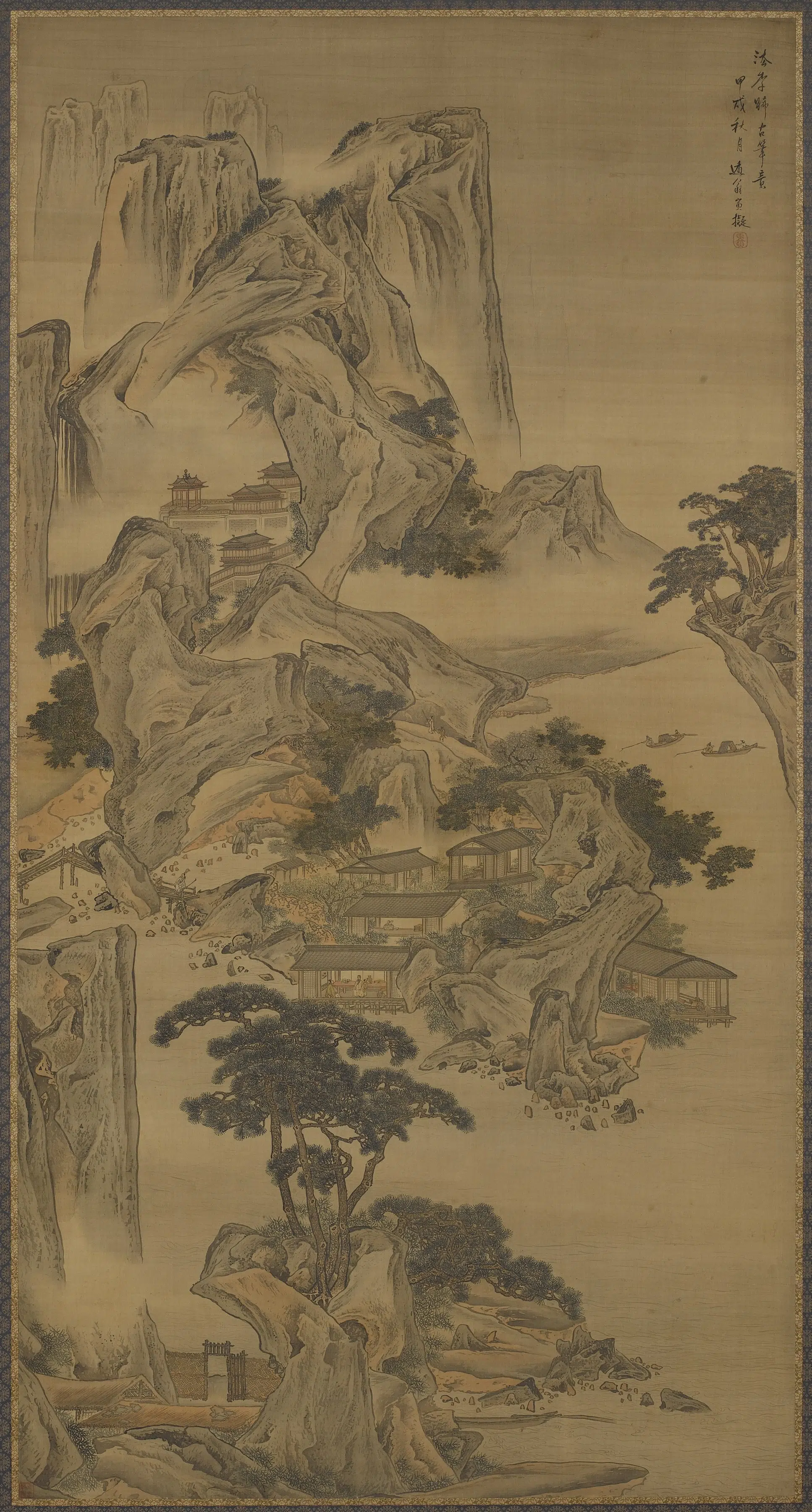 清朝【李寅】《法李晞古笔意山水图》