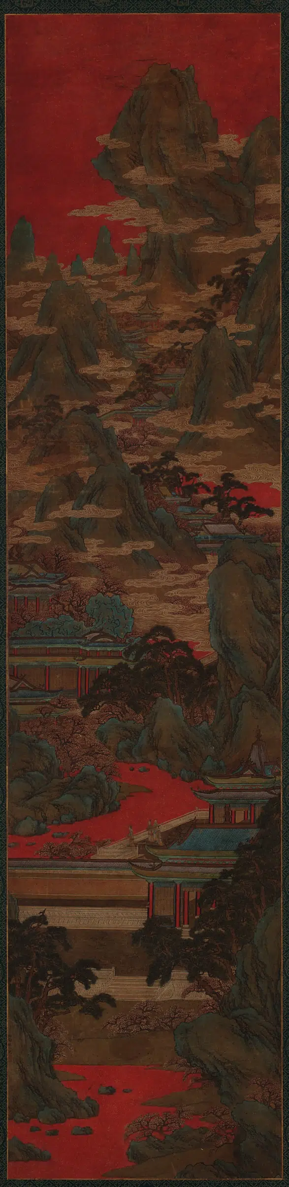宋朝【赵伯驹】《仕女观夕图》