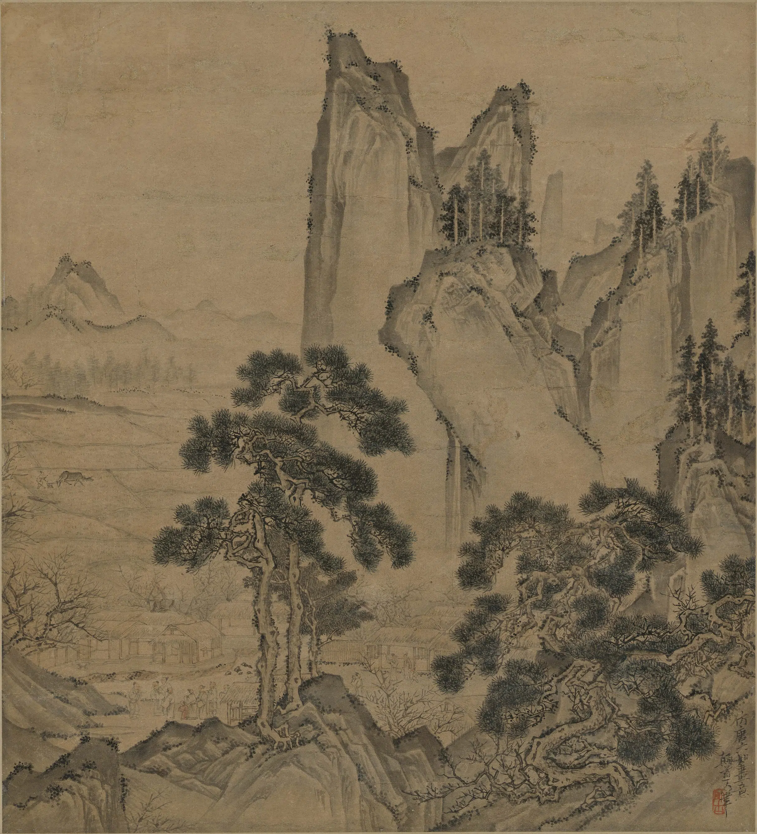 清代【颠道人】《仿唐六如画意》 第1张