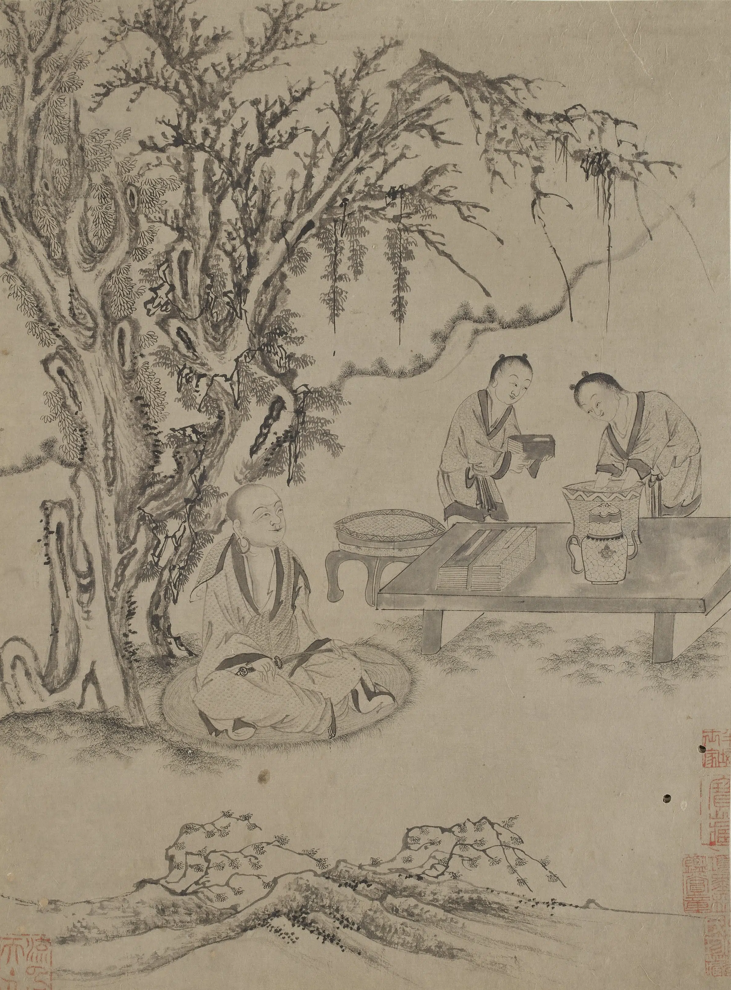 宋朝【李公麟】《十八罗汉图册-2》 第18张 宋朝【李公麟】《十八罗汉图册-2》 第18张