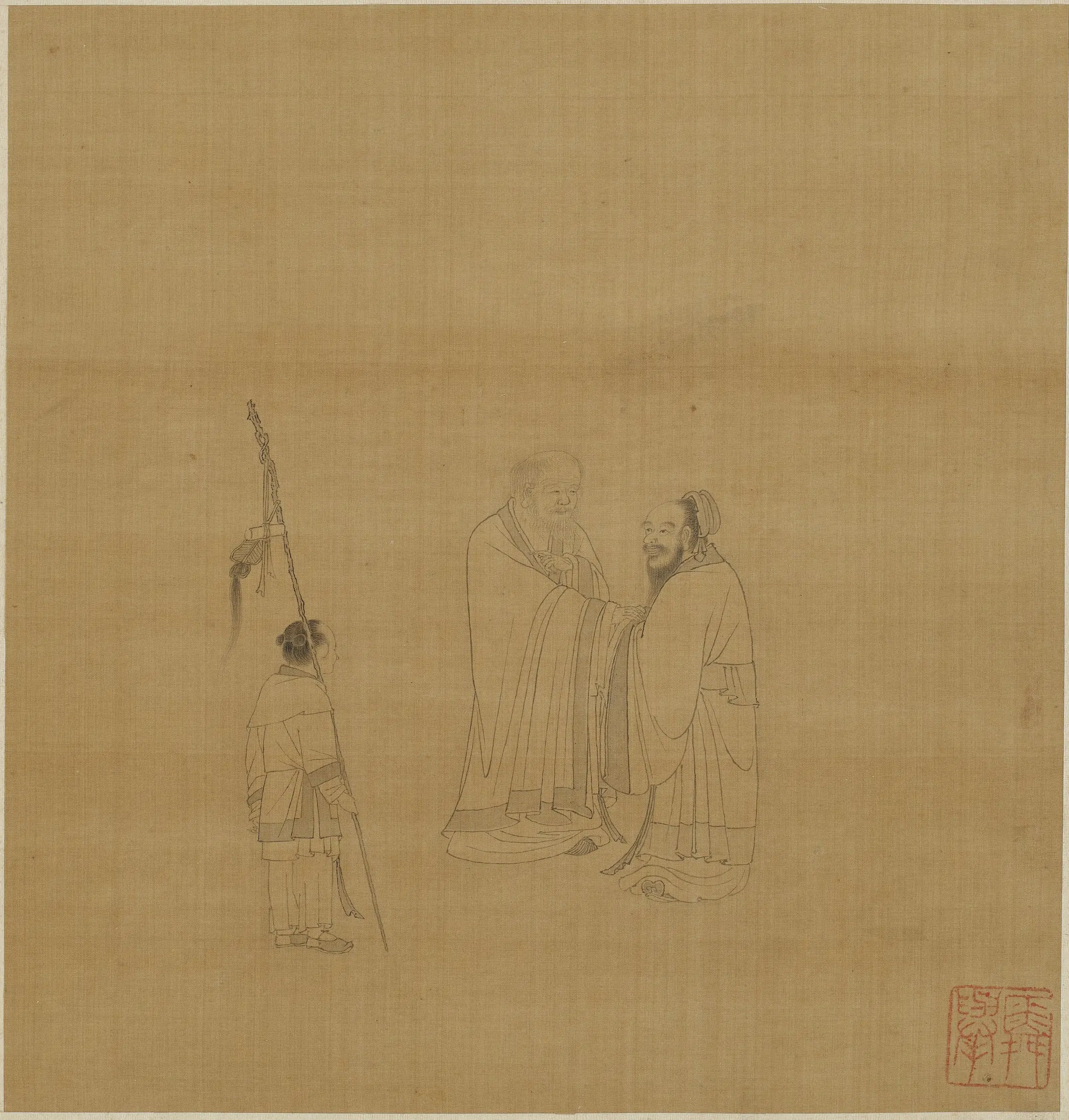 元朝【钱选】《雅士偕行图》