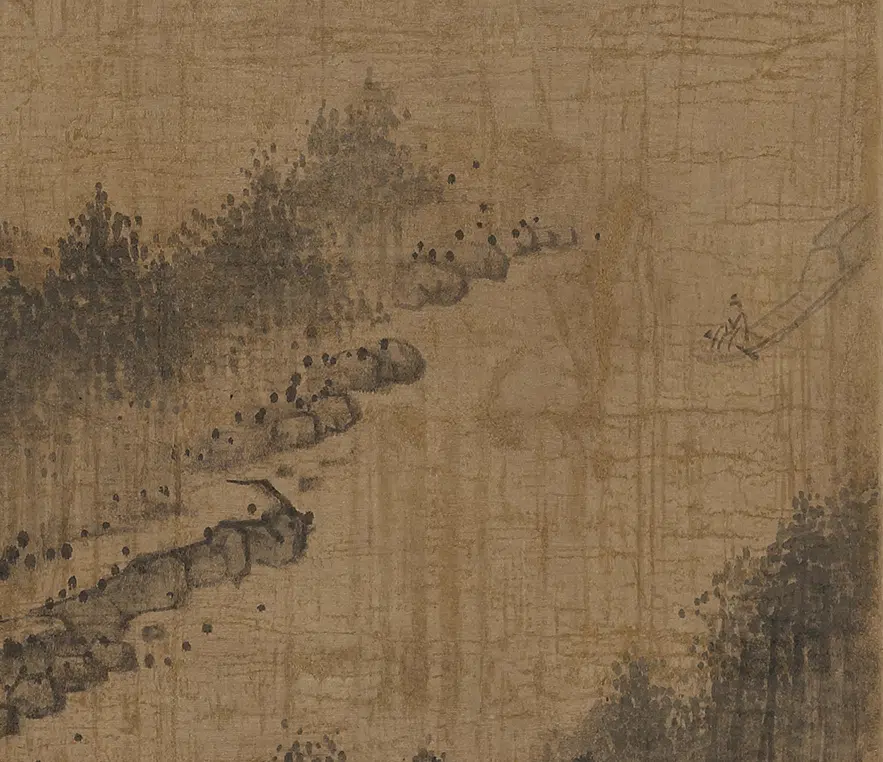 清代【梅清】《仿马远轴船》