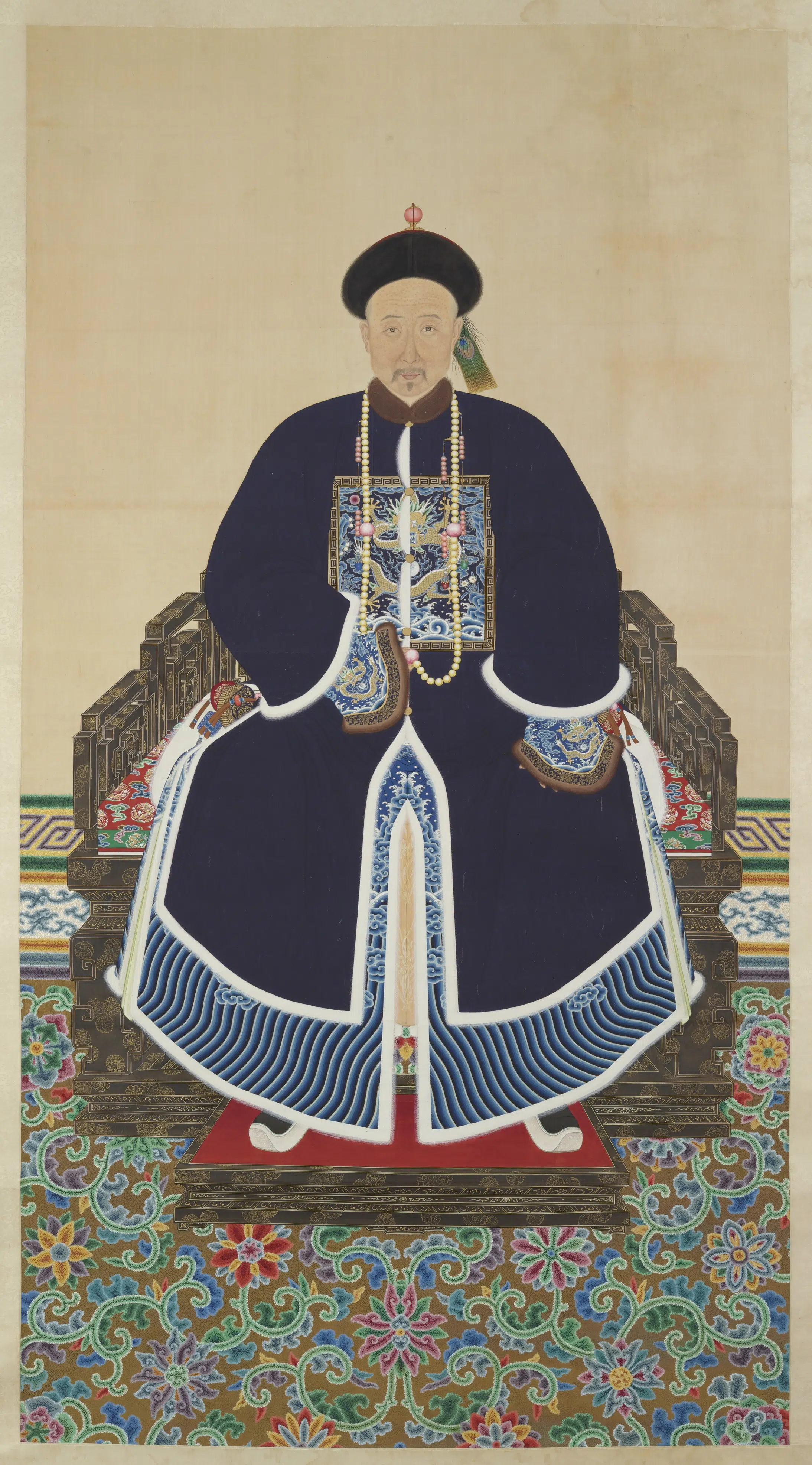 《清代朝臣景寿肖像》