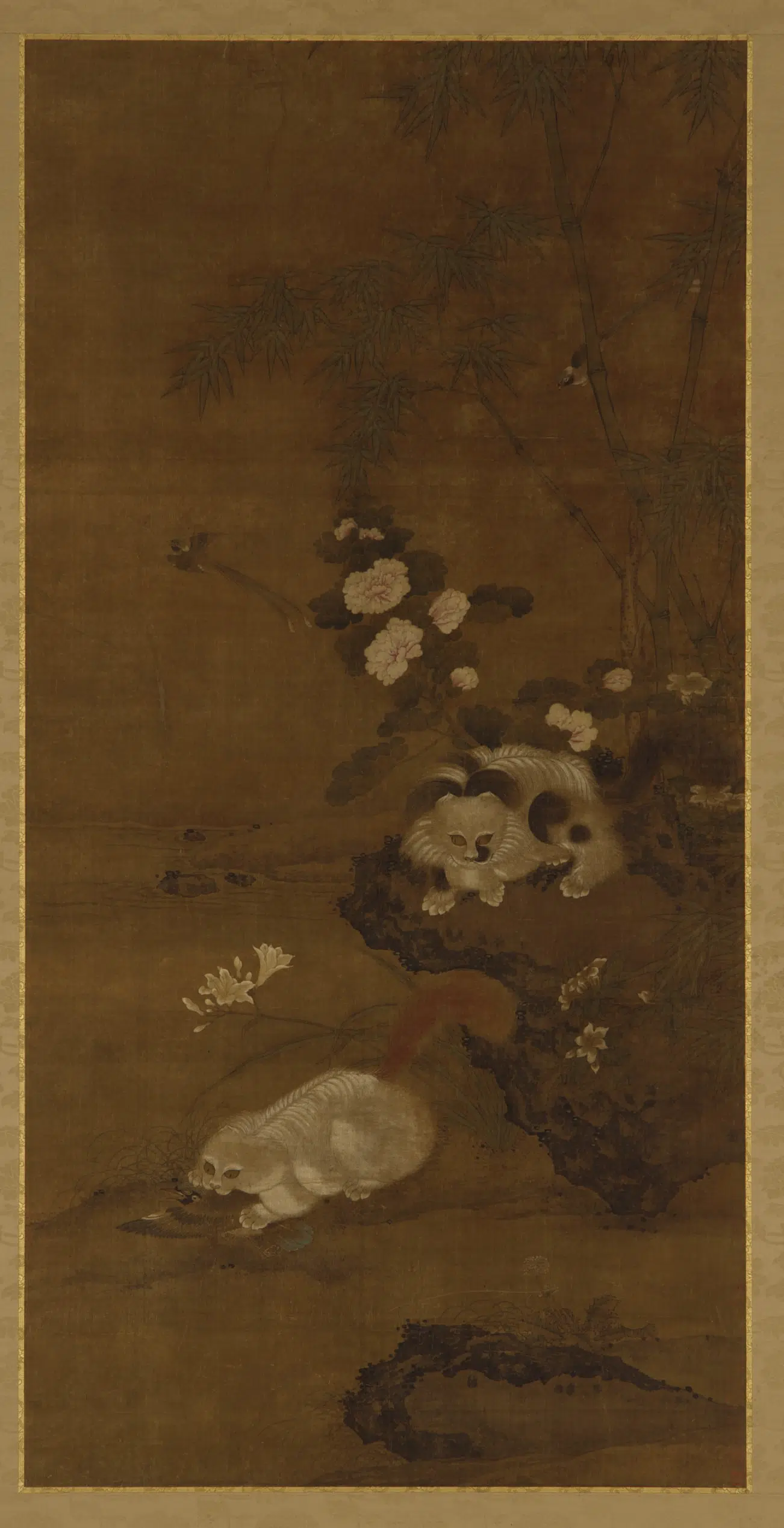 《花鸟狸奴图》
