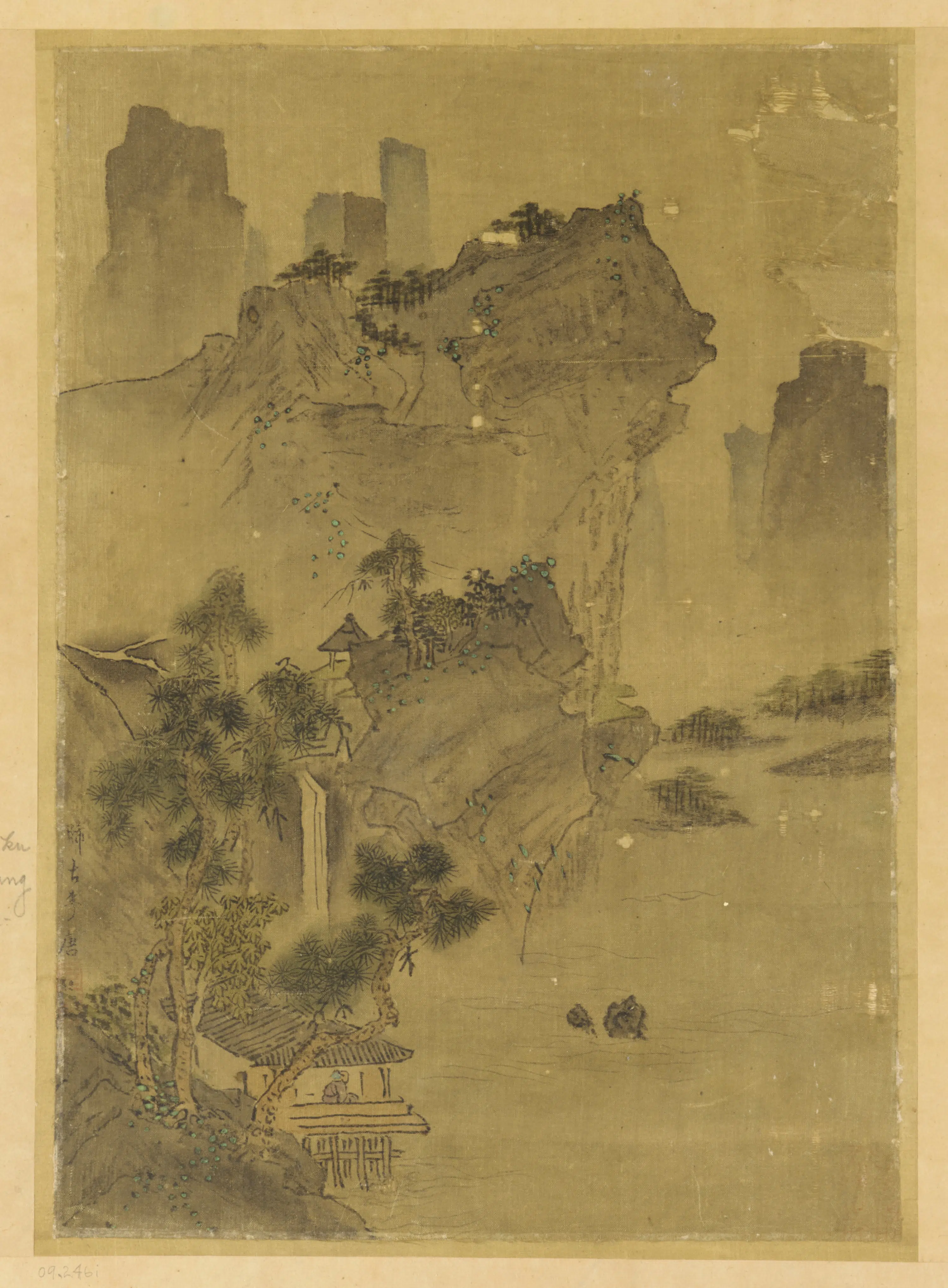 宋朝【李唐】《临水崖亭松壑图》