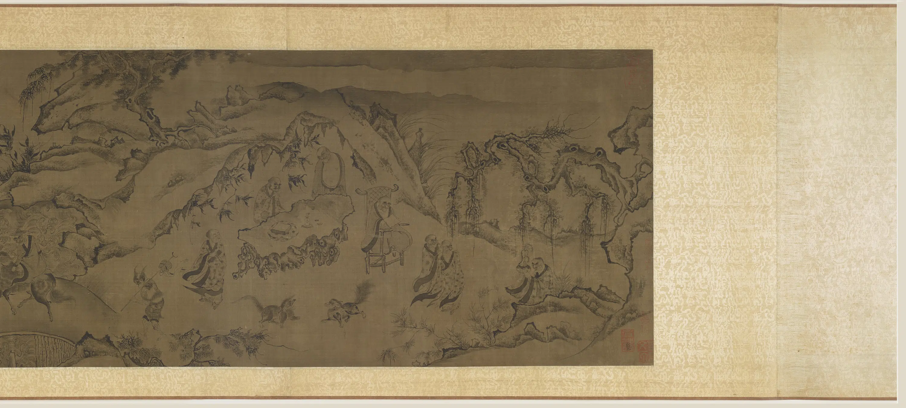 宋朝【李公麟】《白描罗汉观音山水图》 第9张