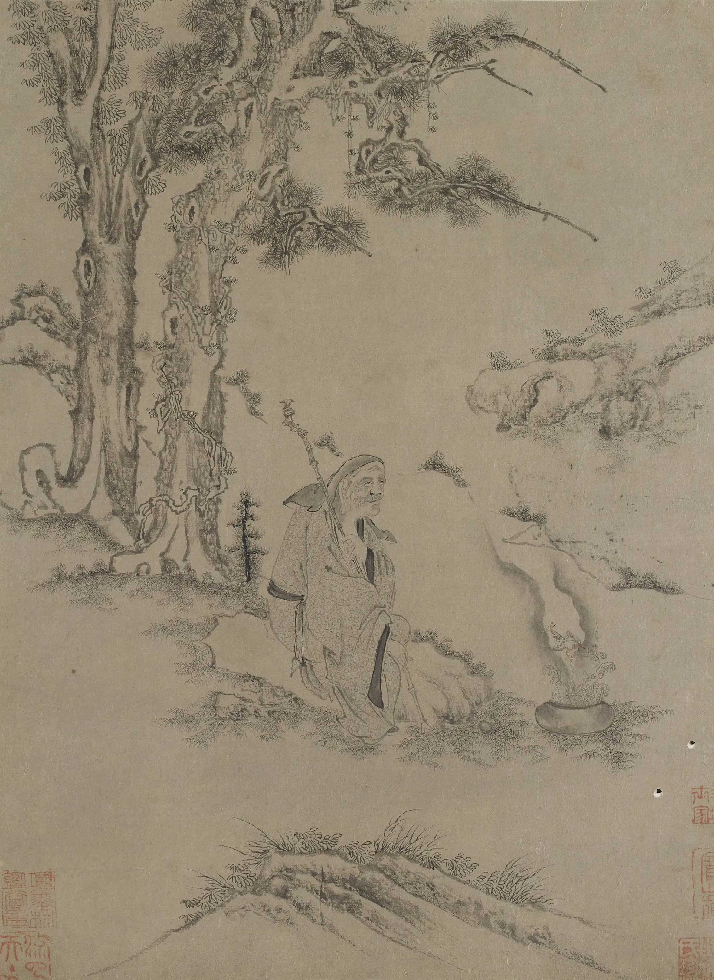 宋朝【李公麟】《十八罗汉图册-2》 第4张 宋朝【李公麟】《十八罗汉图册-2》 第4张