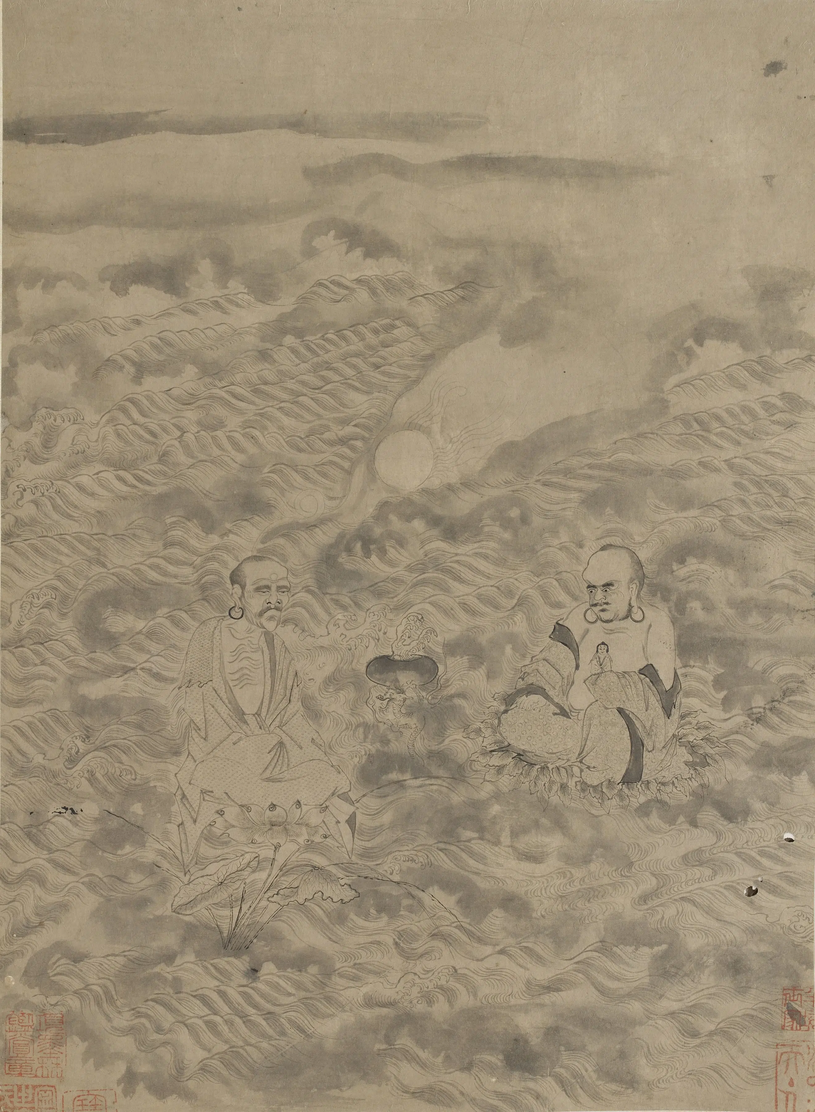 宋朝【李公麟】《十八罗汉图册-2》 第14张 宋朝【李公麟】《十八罗汉图册-2》 第14张