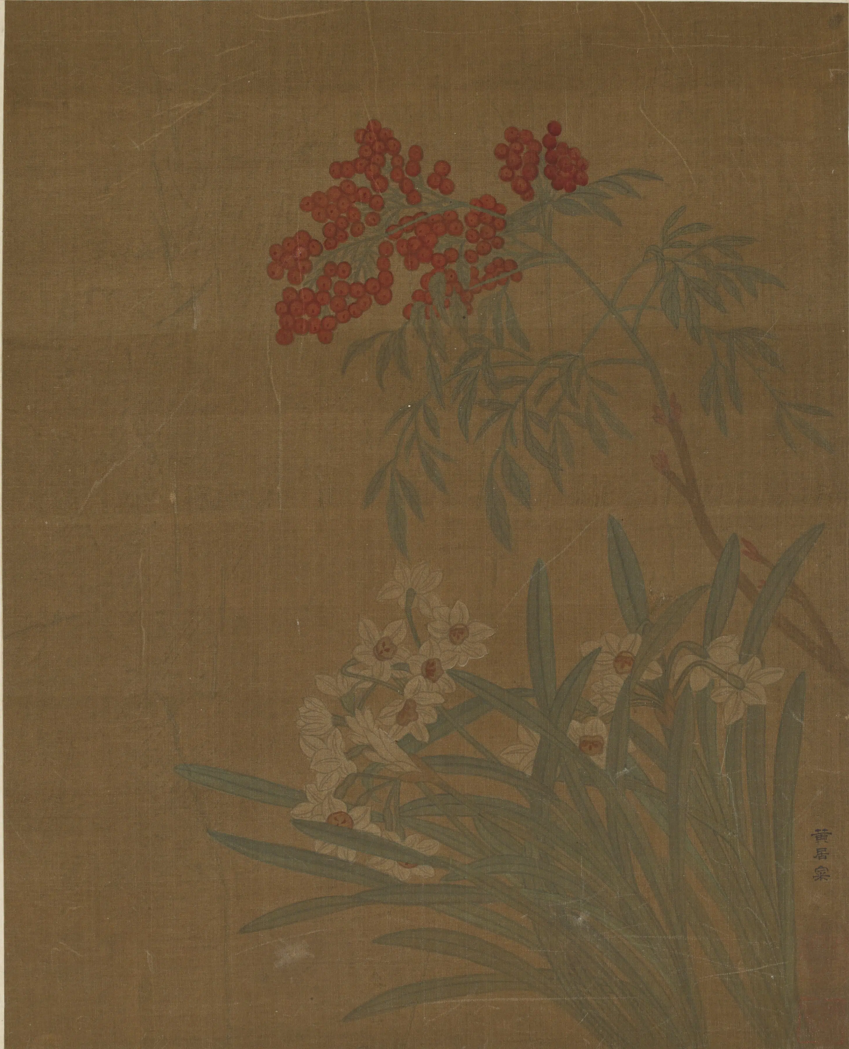 宋朝【黄居寀】《花卉图册八开》 第9张