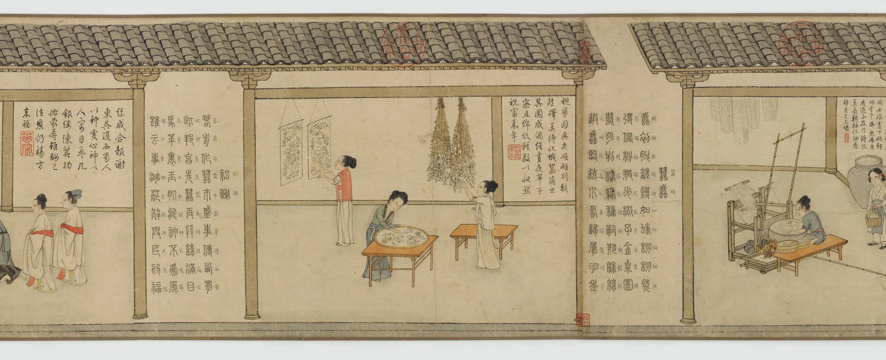 元朝【程棨】《摹楼璹蚕织图卷》 第18张