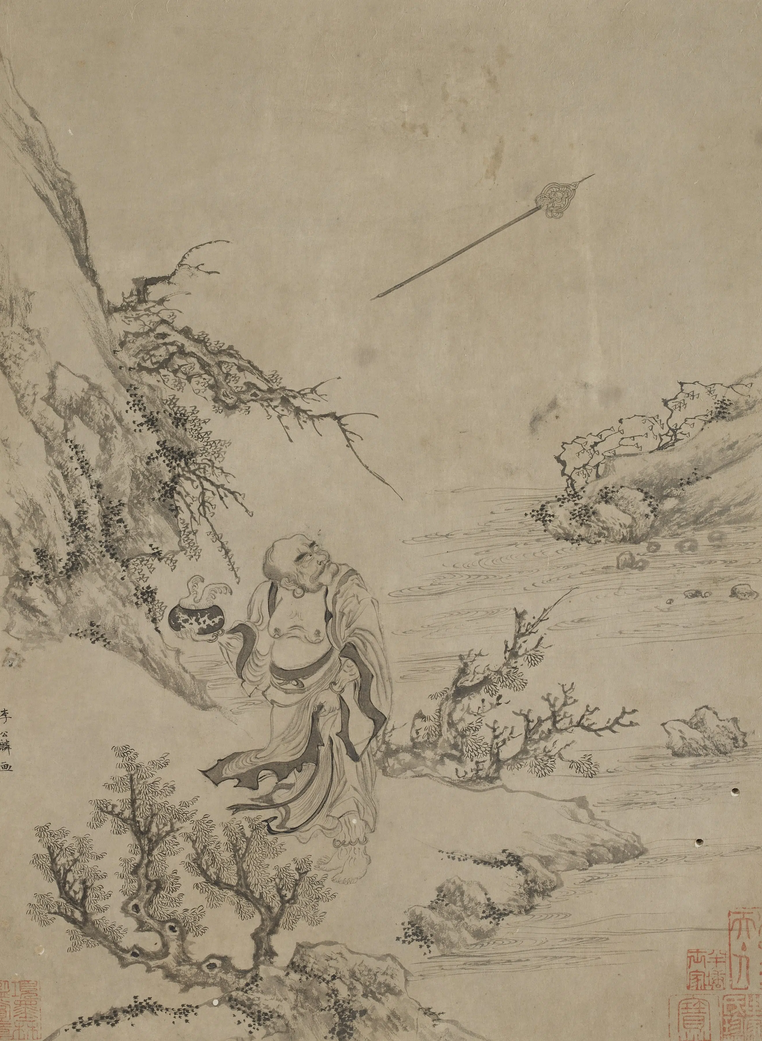 宋朝【李公麟】《十八罗汉图册-2》 第10张 宋朝【李公麟】《十八罗汉图册-2》 第10张