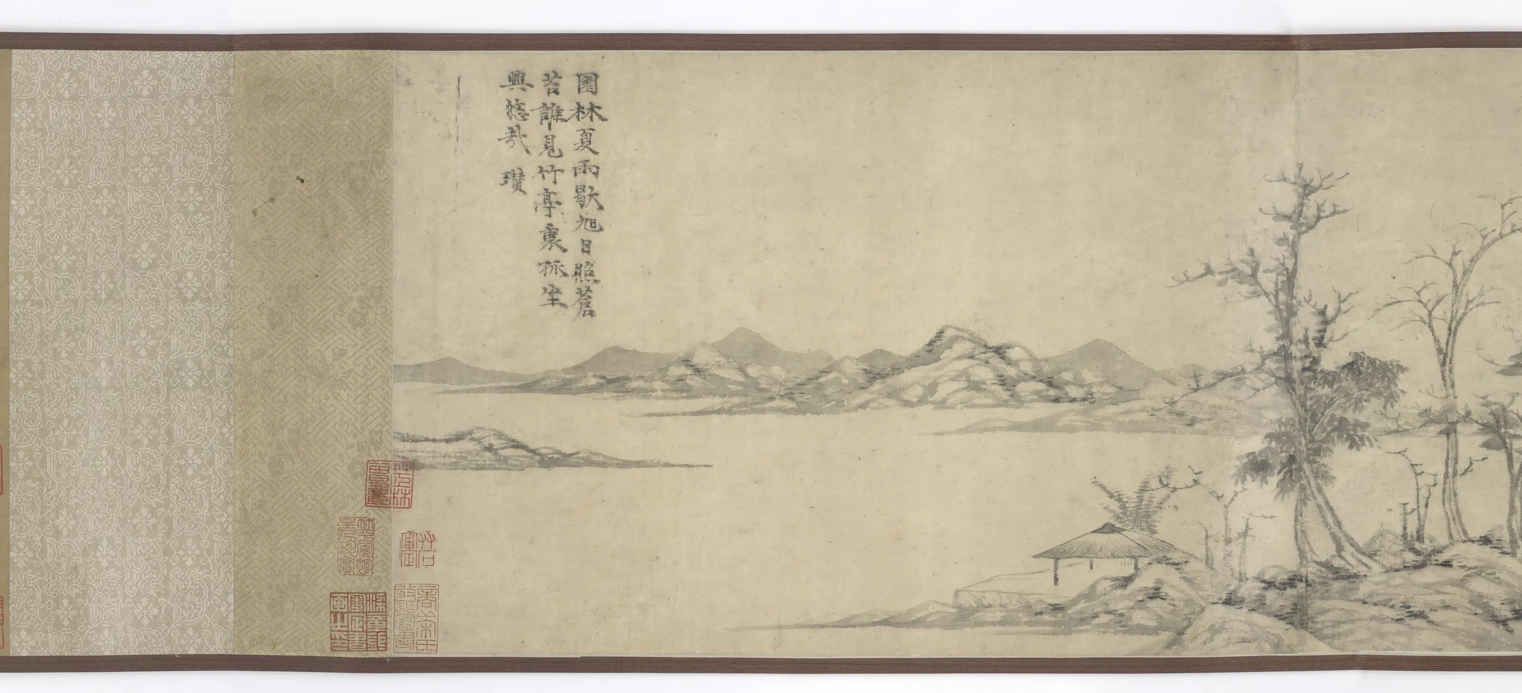 元朝【倪瓒】《秋林野兴图卷真迹》 第3张