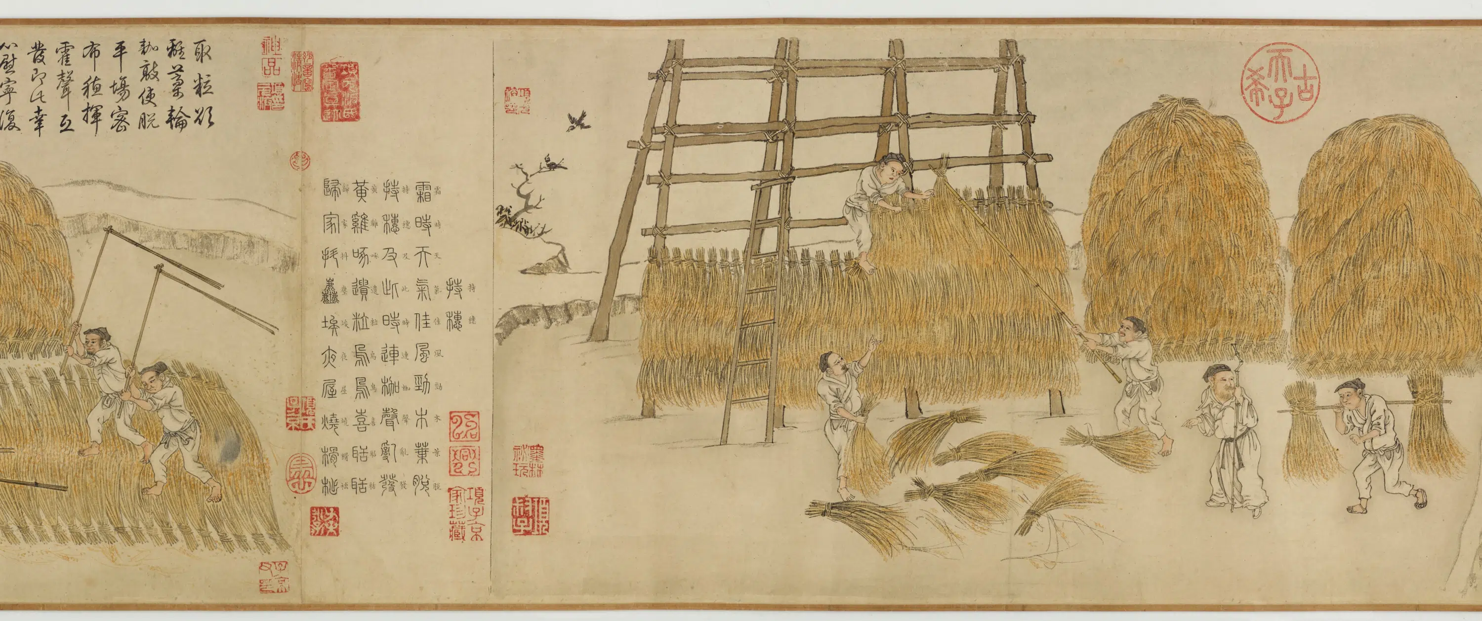 元朝【程棨】《摹楼璹耕作图卷》 第18张