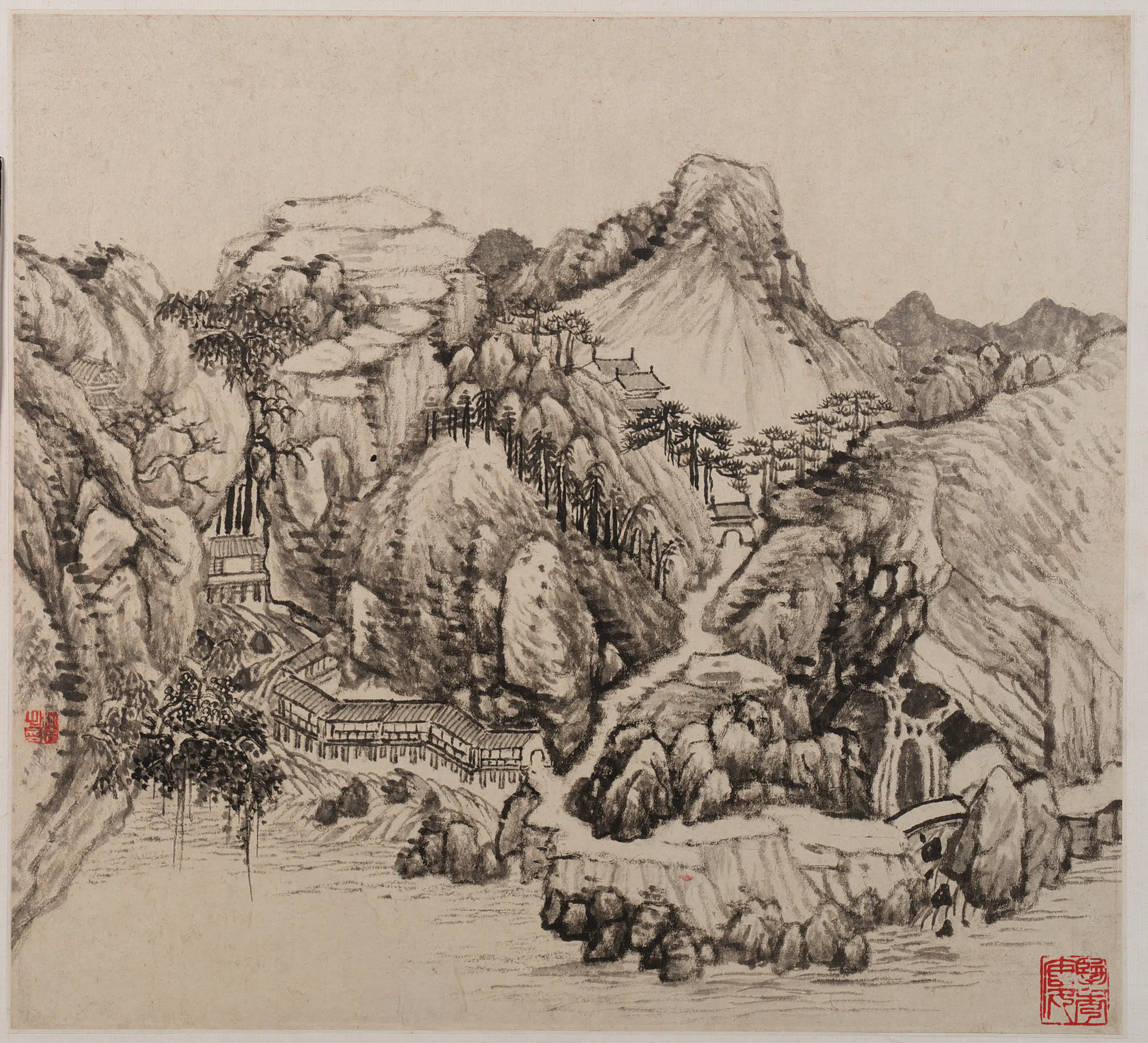 清朝【柳堉】《山水图册八开》 第2张