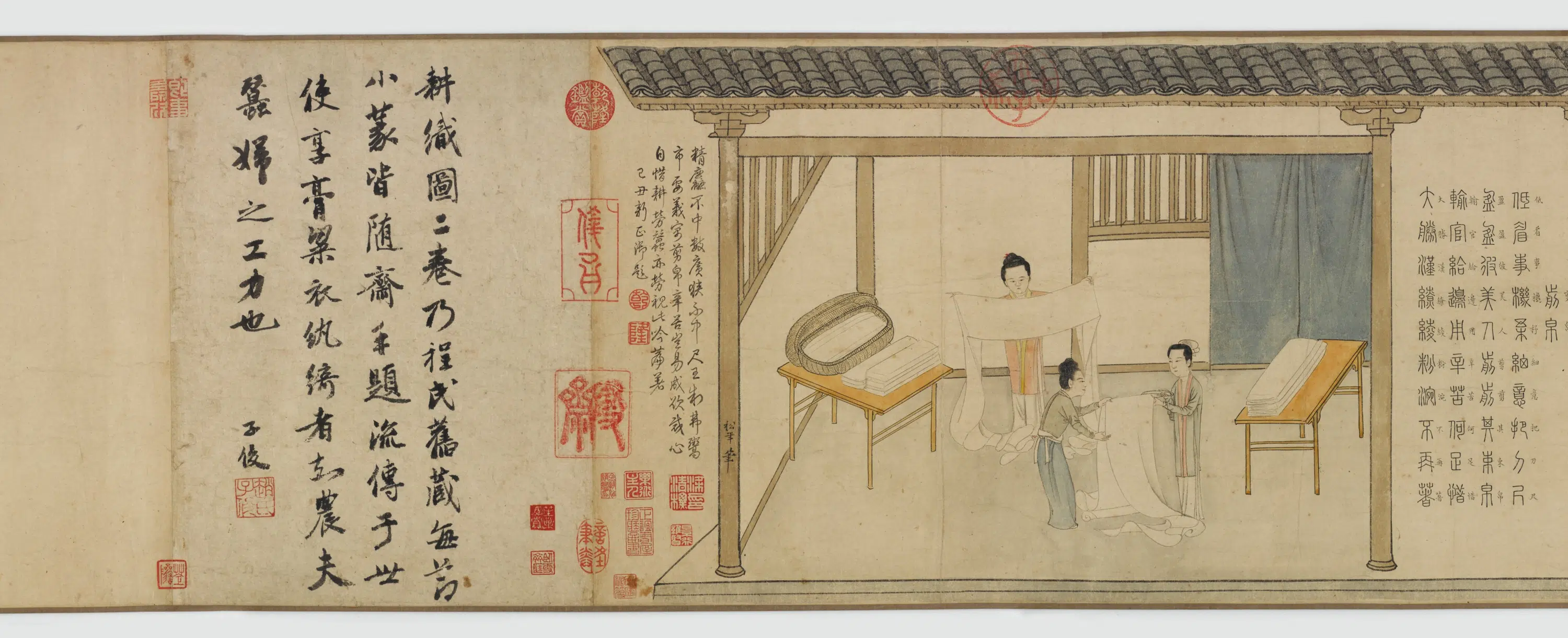 元朝【程棨】《摹楼璹蚕织图卷》 第14张