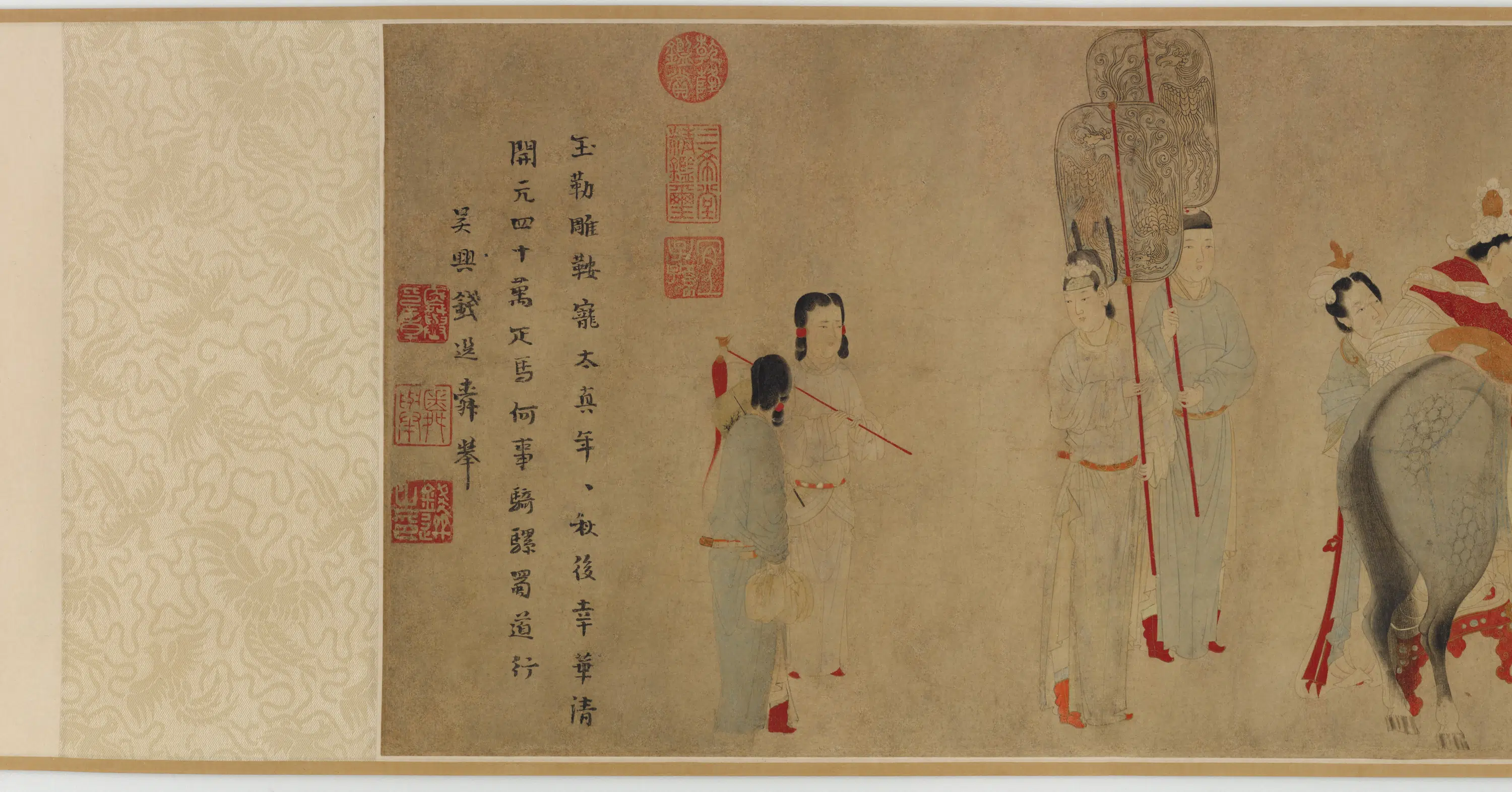 元朝【钱选】《杨妃上马图卷》