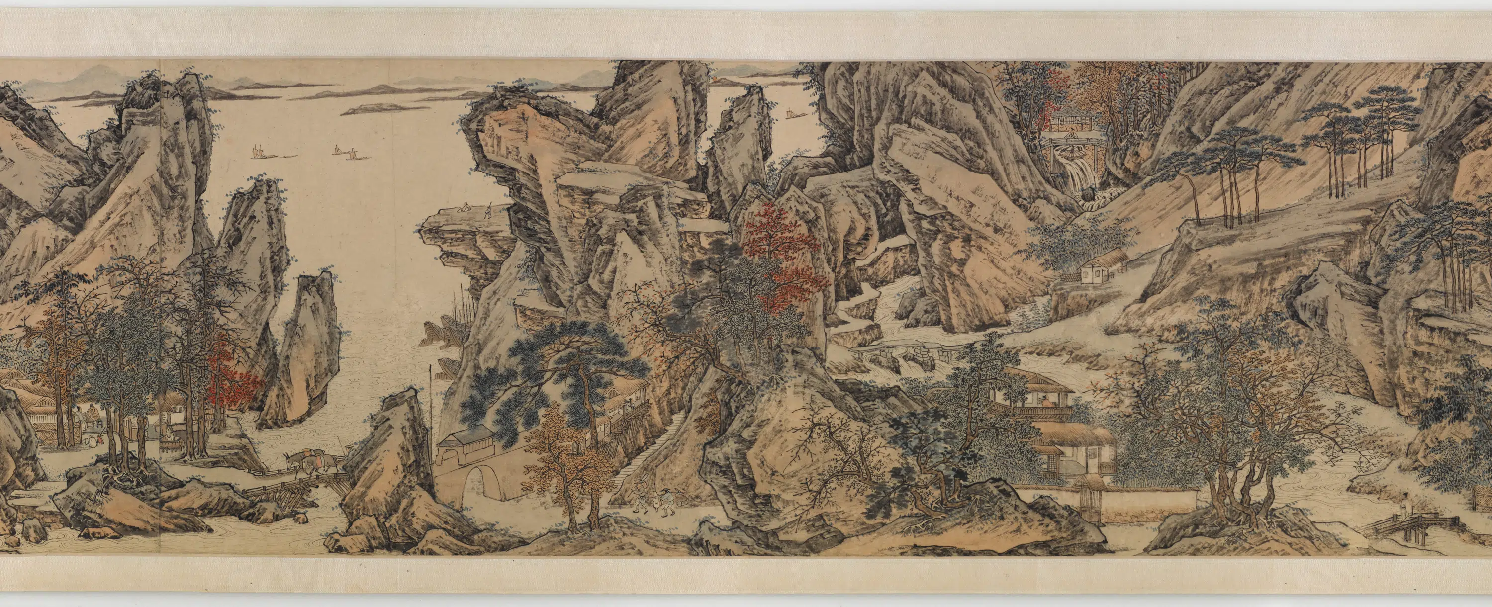 明朝【仇英】《仿李唐晞古山水图卷》 第6张 明朝【仇英】《仿李唐晞古山水图卷》 第6张