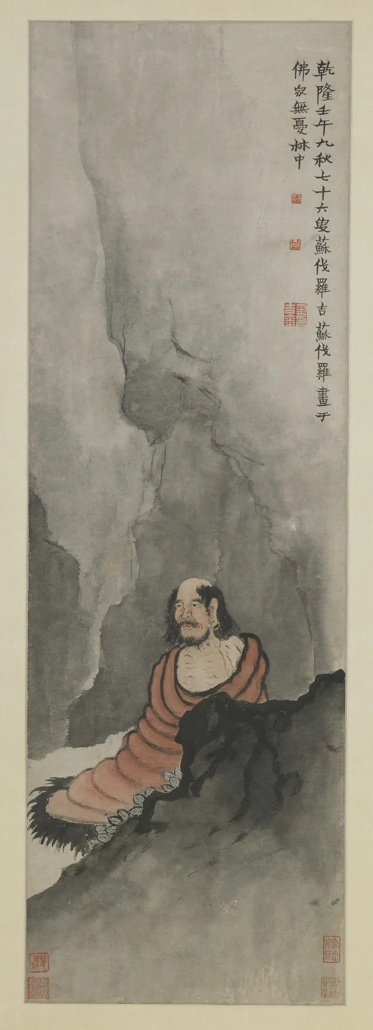 清朝【金农】《达摩面壁图》