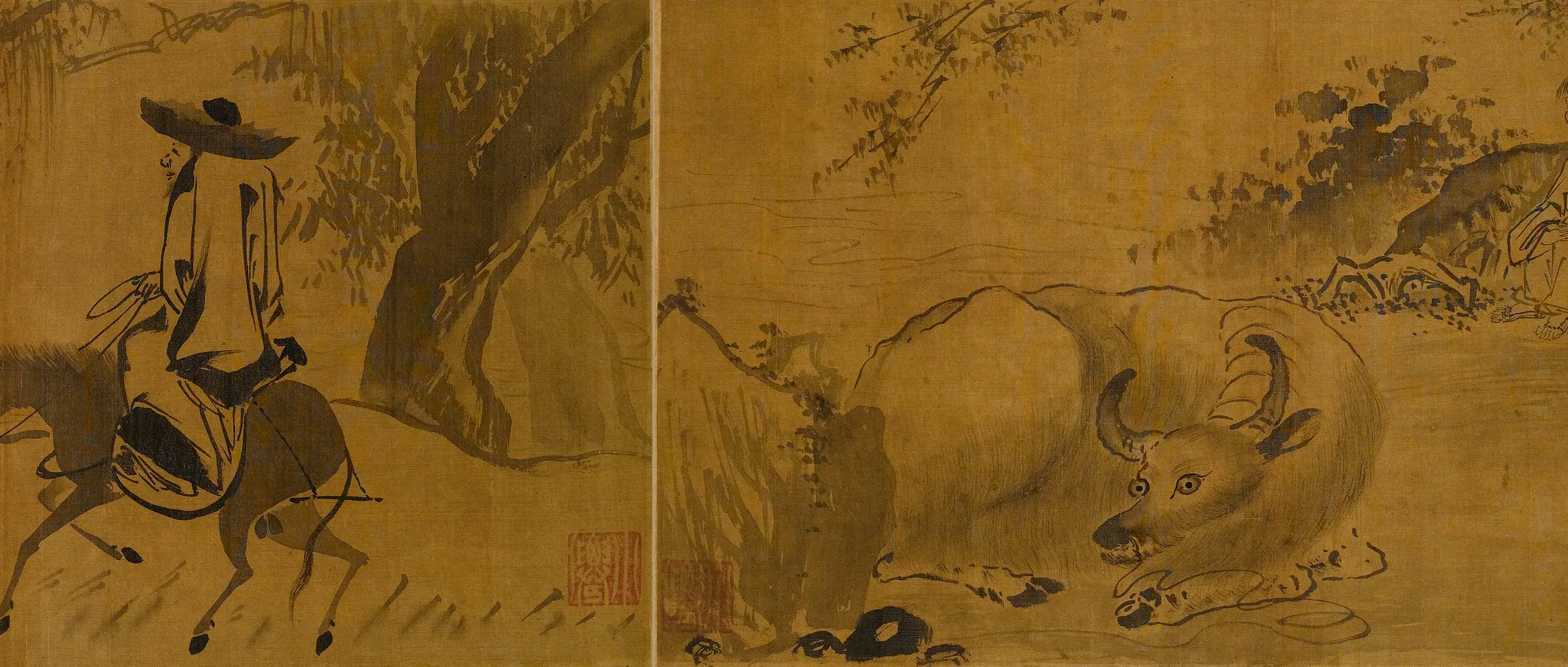 明朝【吴伟】《田园樵牧册(传)》 第3张