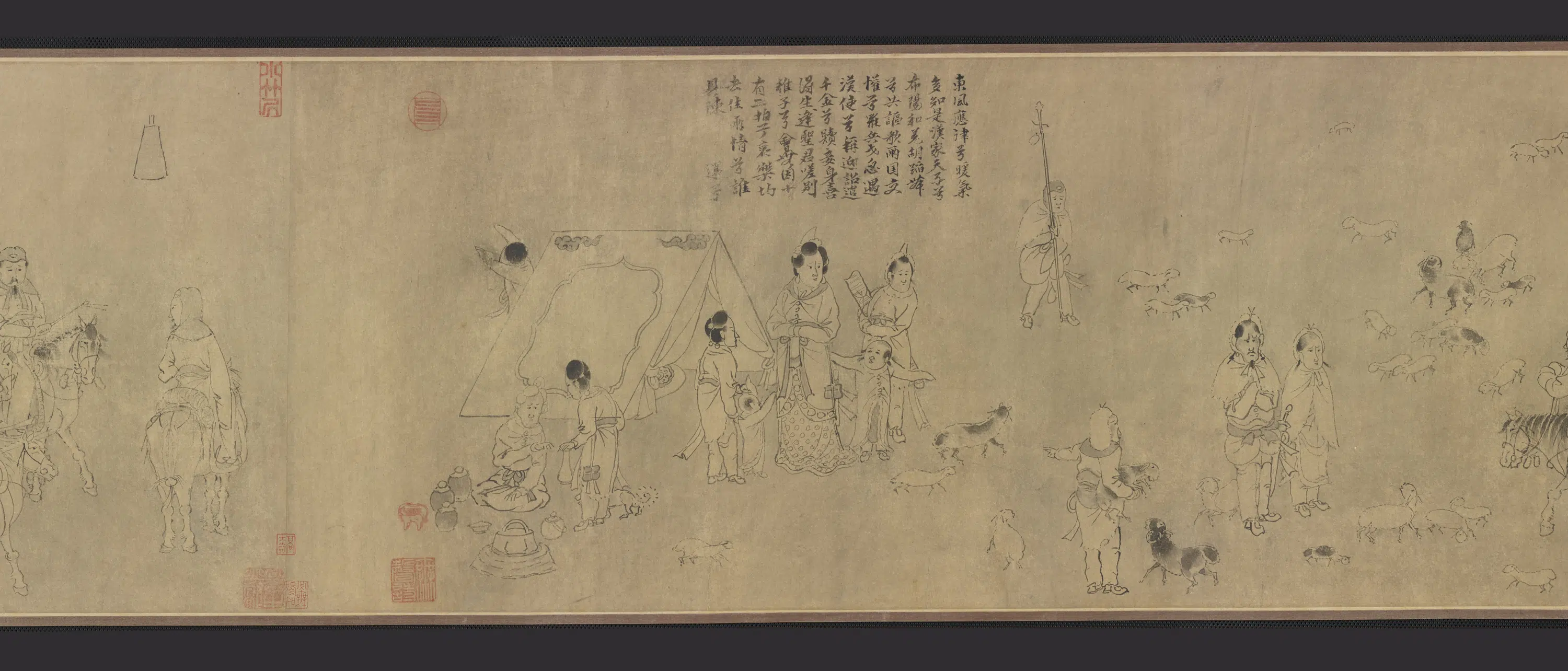 宋朝【龚开】《笳拍图卷(蔡文姬被掳图)》 第5张 宋朝【龚开】《笳拍图卷(蔡文姬被掳图)》 第5张