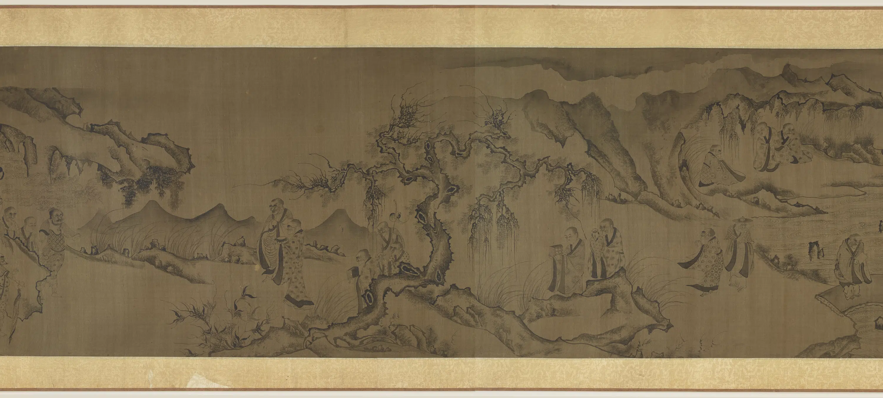 宋朝【李公麟】《白描罗汉观音山水图》 第6张