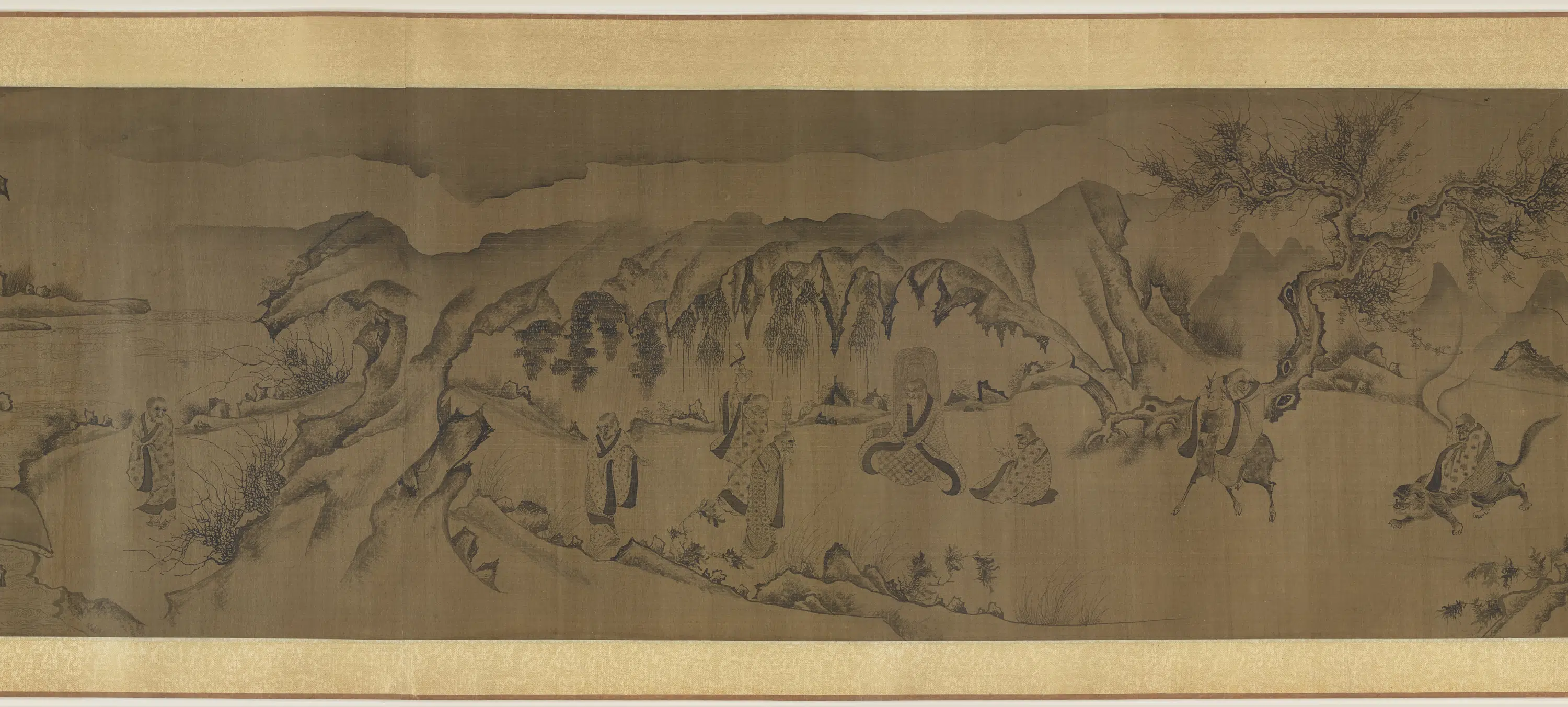 宋朝【李公麟】《白描罗汉观音山水图》 第7张