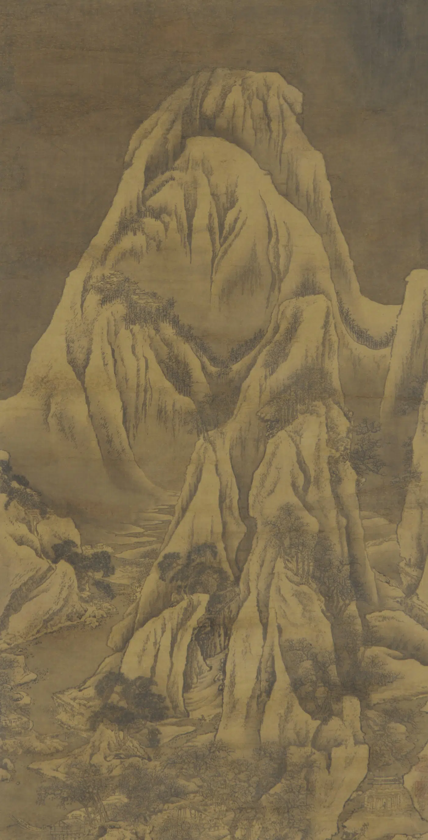 清朝【袁江】《冬景山水图》 第1张