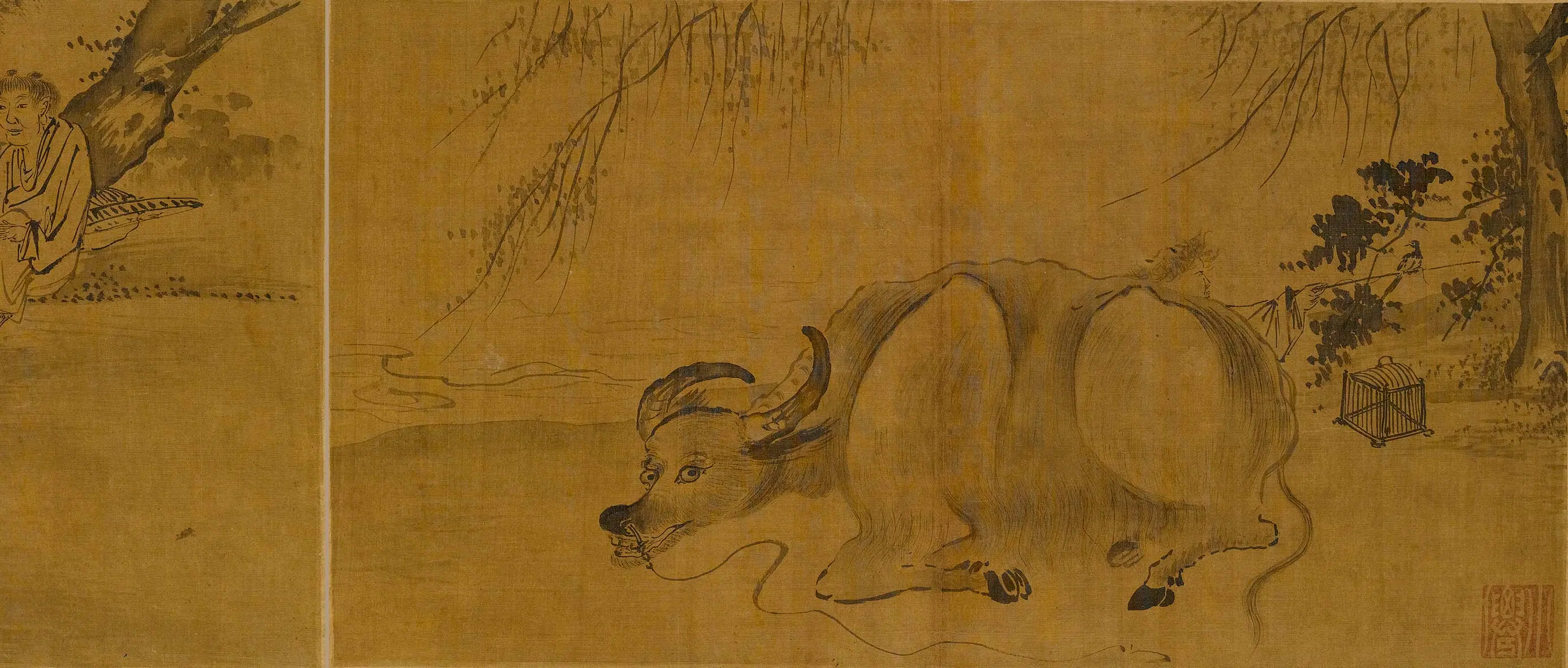 明朝【吴伟】《田园樵牧册(传)》 第4张