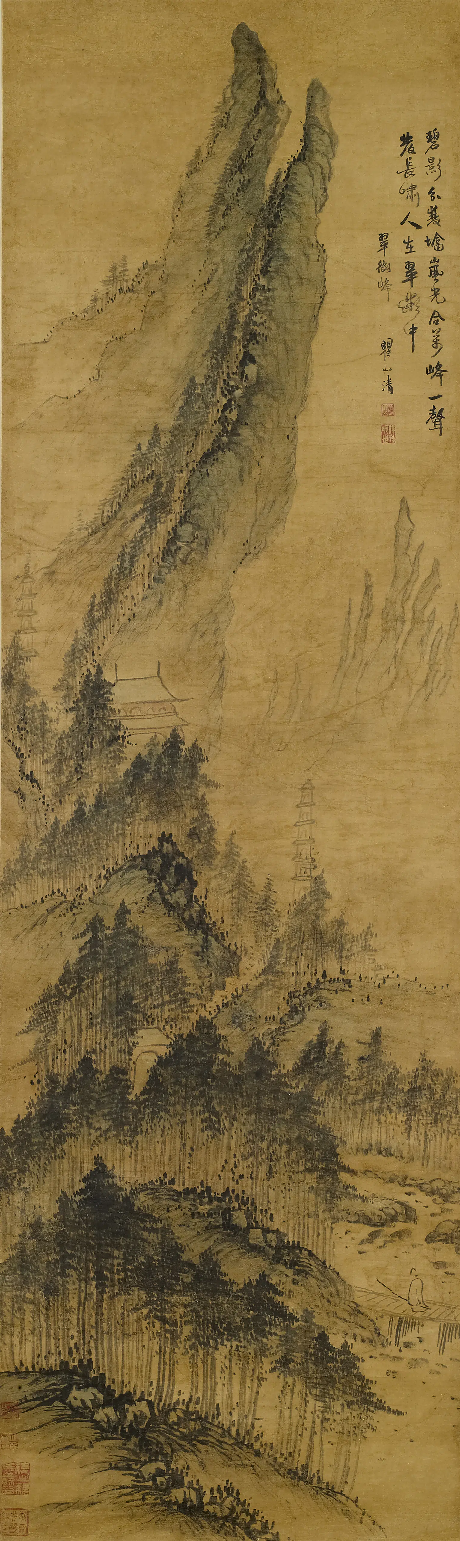 清代【梅清】《翠微峰图轴》