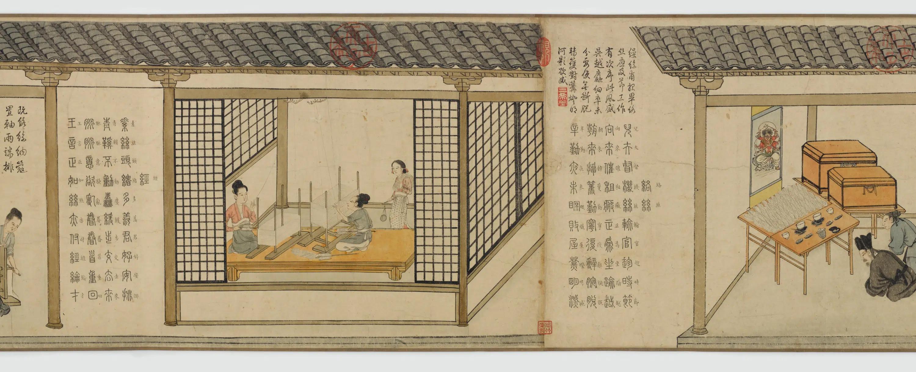 元朝【程棨】《摹楼璹蚕织图卷》 第17张