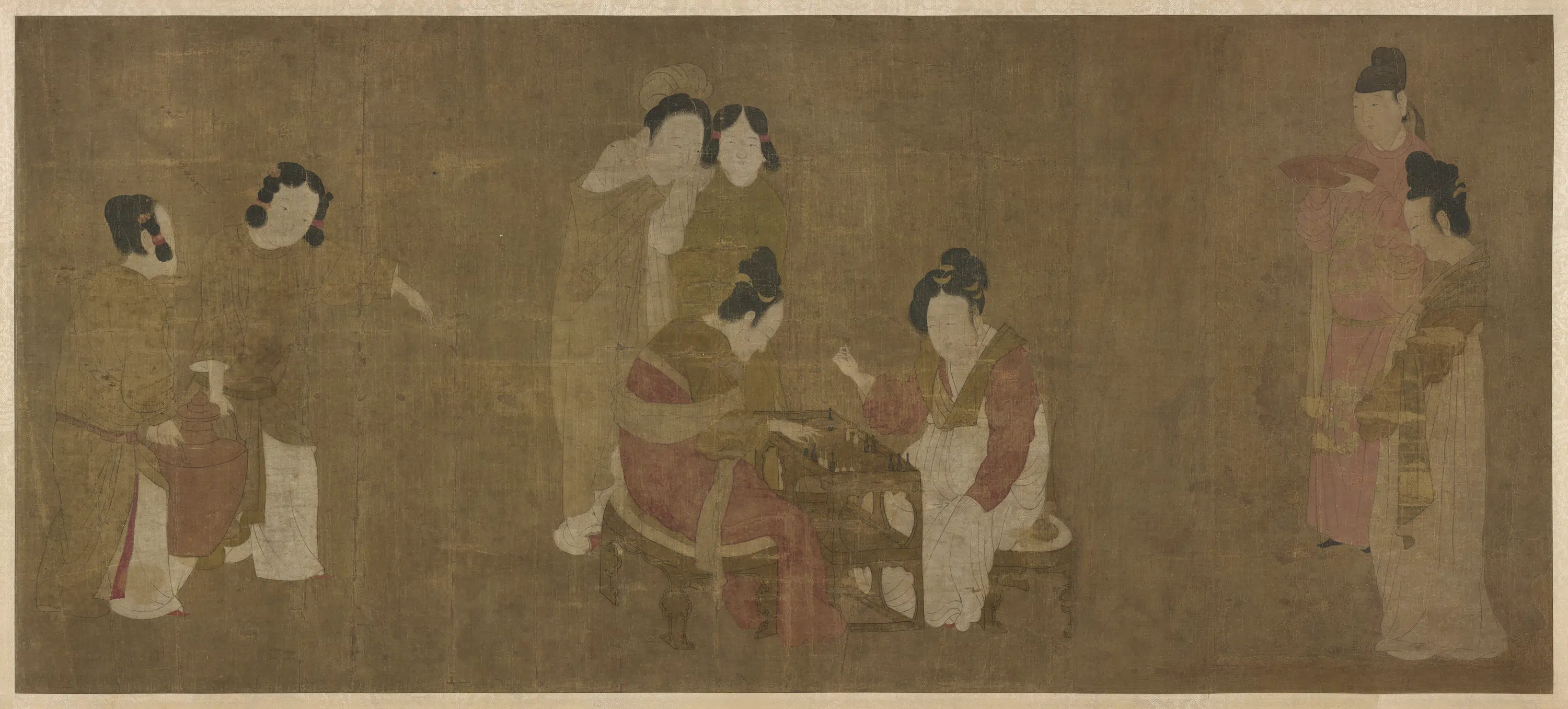 唐朝【周昉】《内人双陆图卷（画心)》