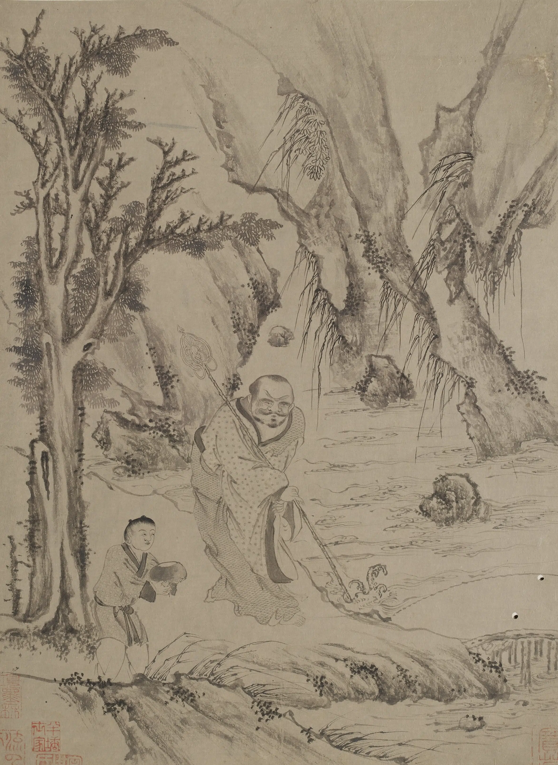 宋朝【李公麟】《十八罗汉图册-2》 第5张 宋朝【李公麟】《十八罗汉图册-2》 第5张