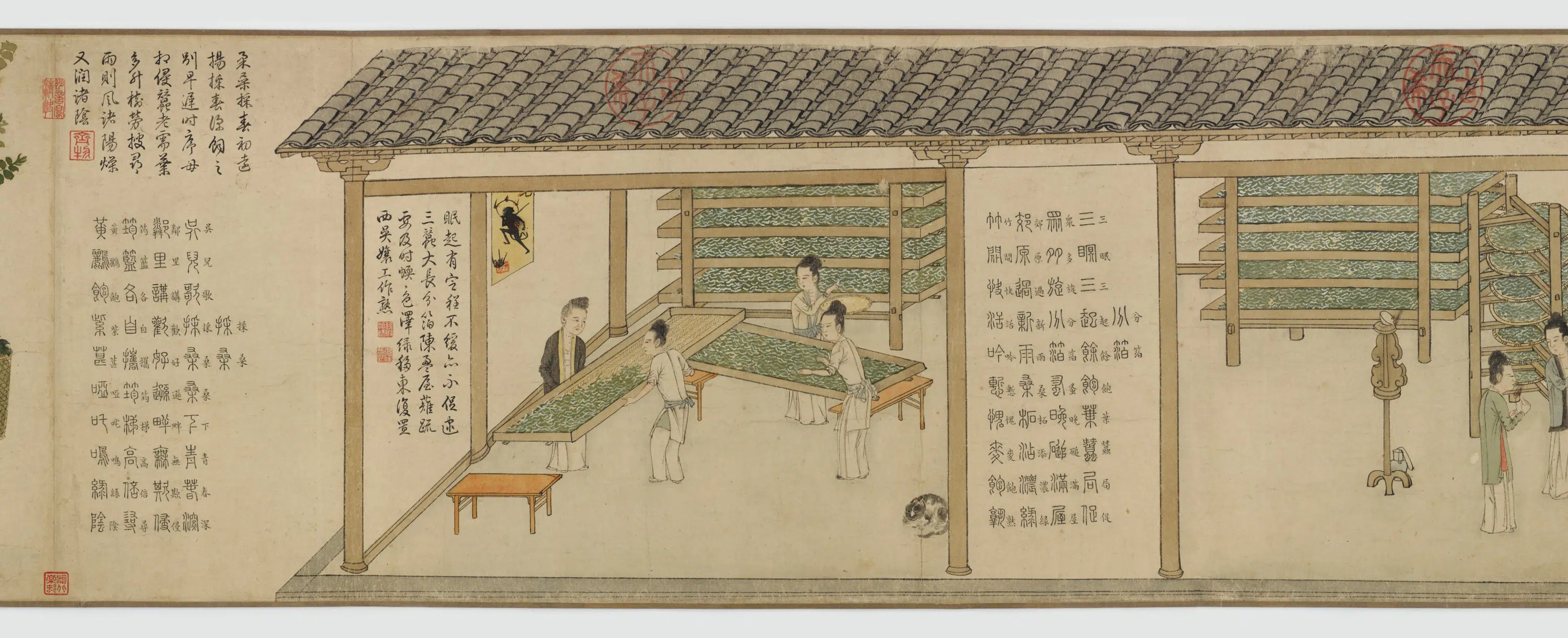元朝【程棨】《摹楼璹蚕织图卷》 第6张