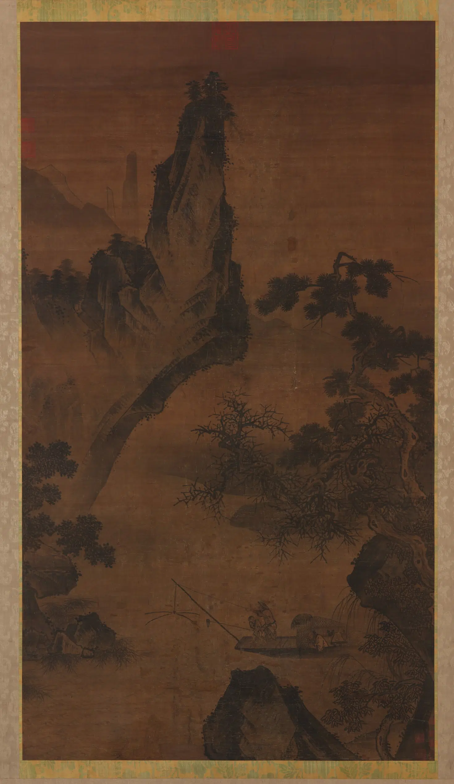 宋朝【马远】《孤峰垂钓图》