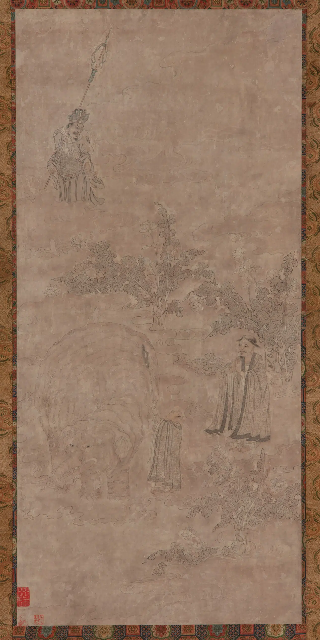 宋朝【赵令晙畯】《洗象图》