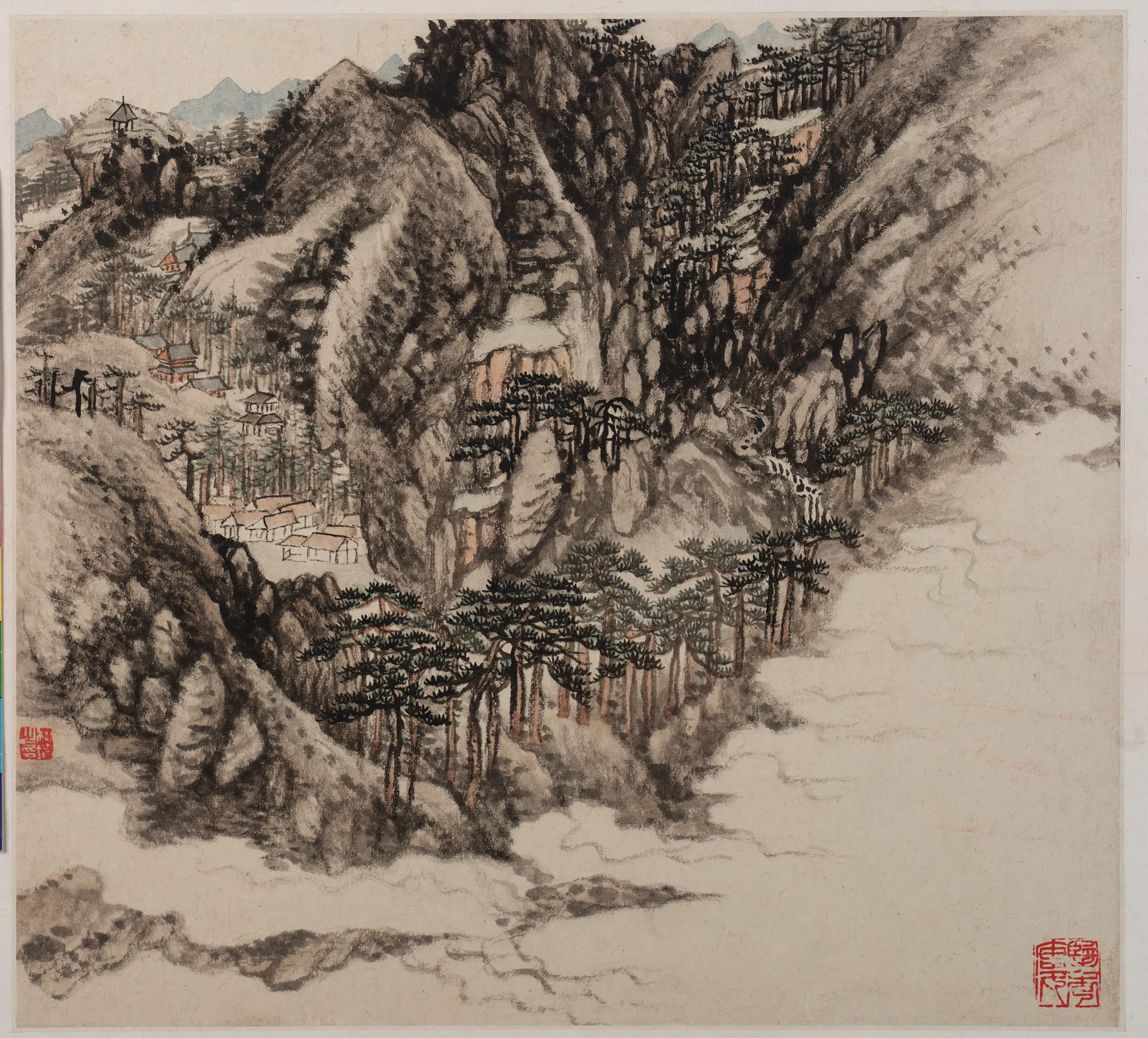 清朝【柳堉】《山水图册八开》 第3张