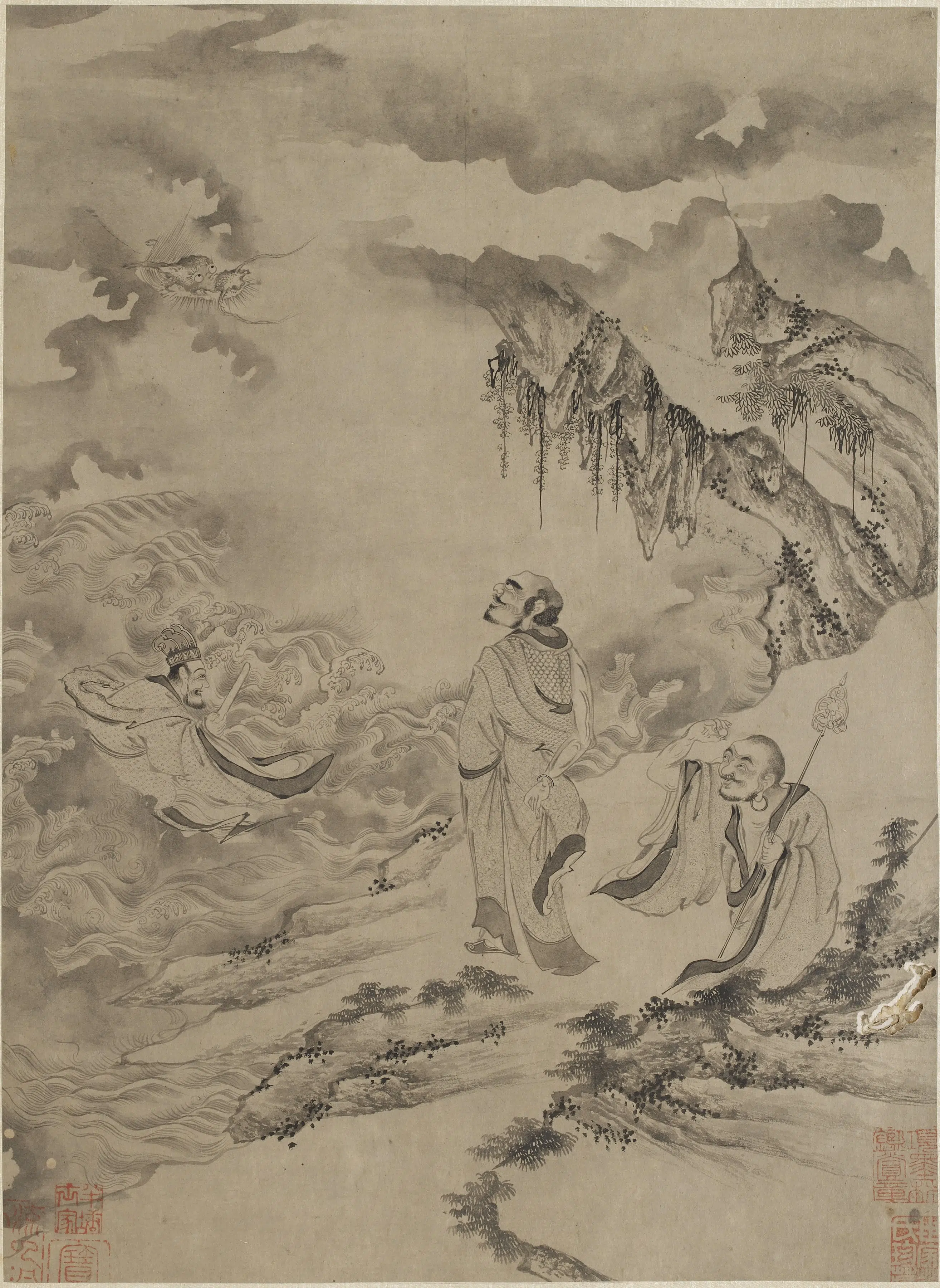 宋朝【李公麟】《十八罗汉图册-2》 第12张 宋朝【李公麟】《十八罗汉图册-2》 第12张
