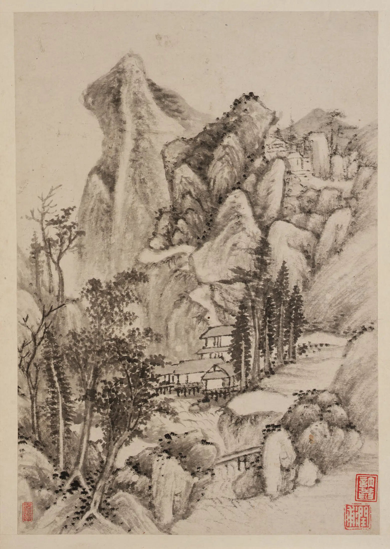 明朝【卞文瑜】《仿古山水图册》 第5张