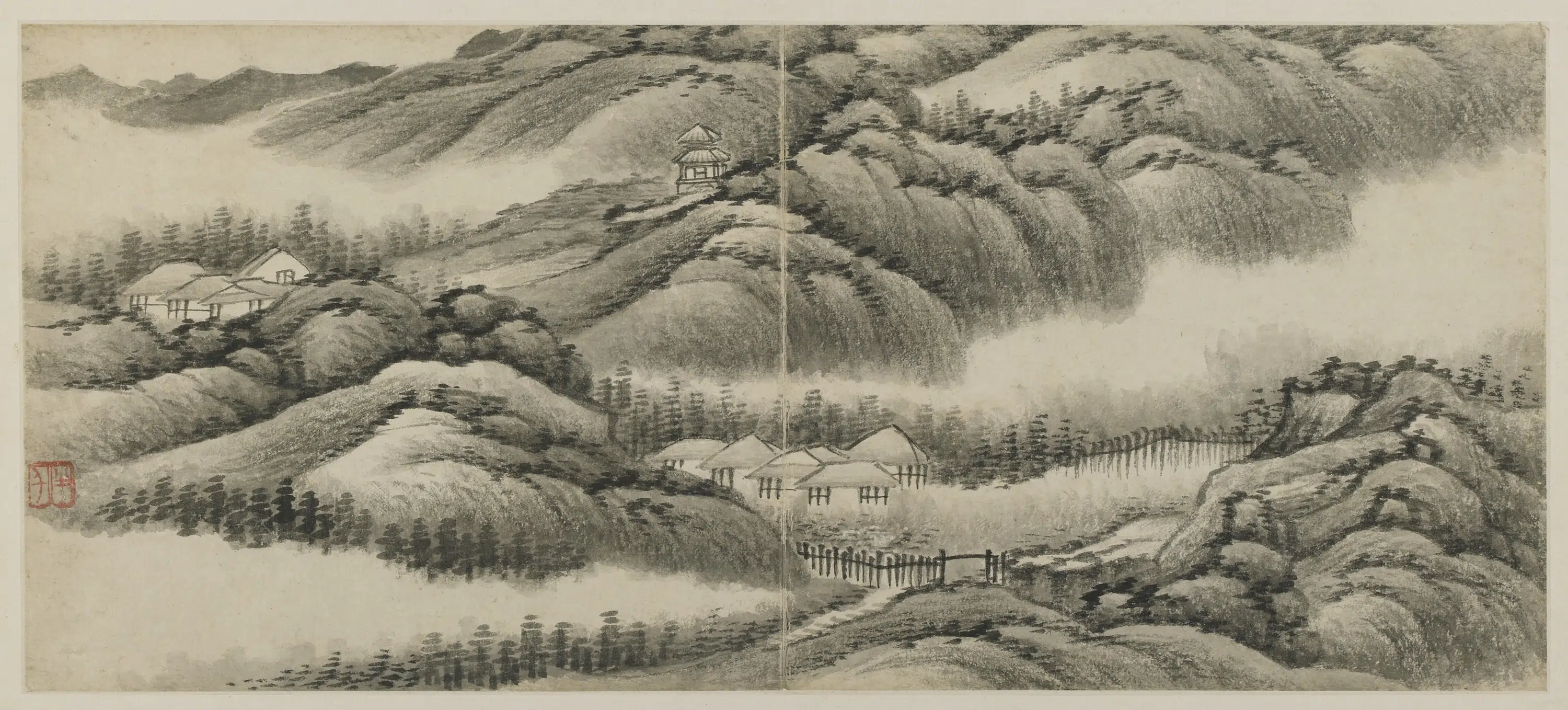 清朝【龚贤】《山水图-4》