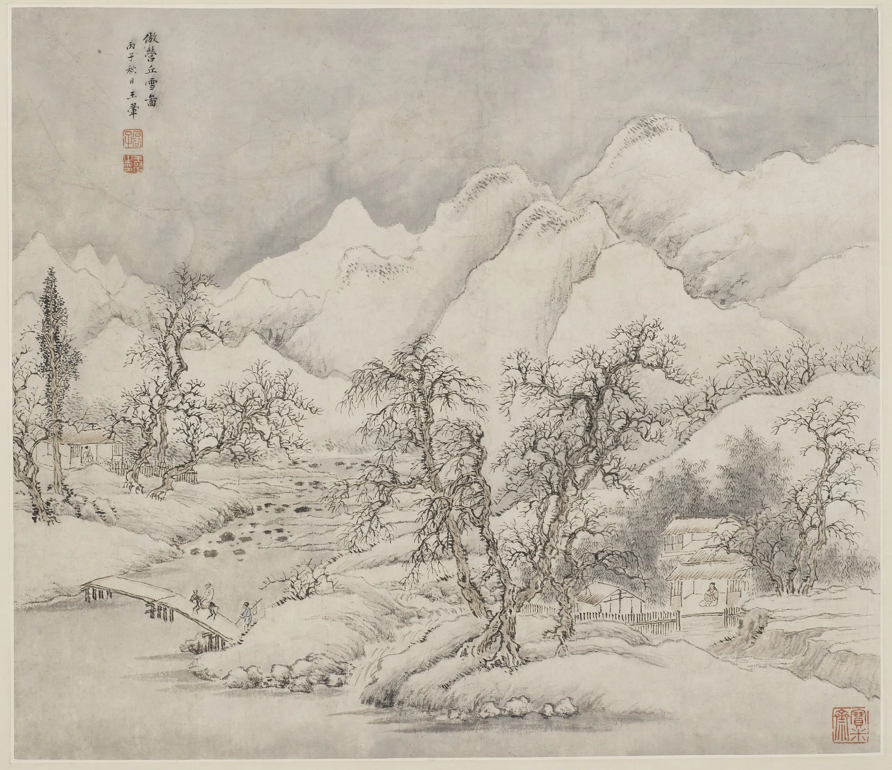 清朝【王翚】《仿李成营丘雪图》 第1张