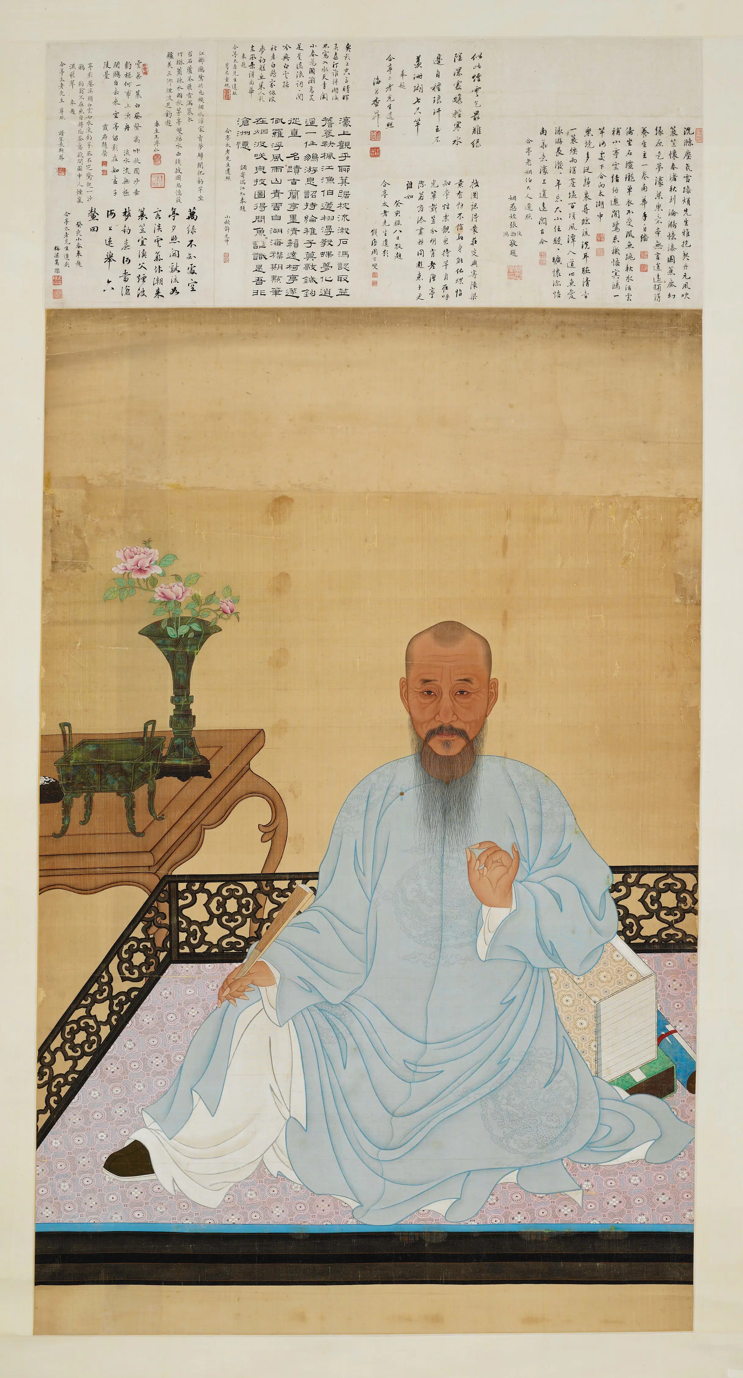 清代【佚名】《合亭翁像轴》