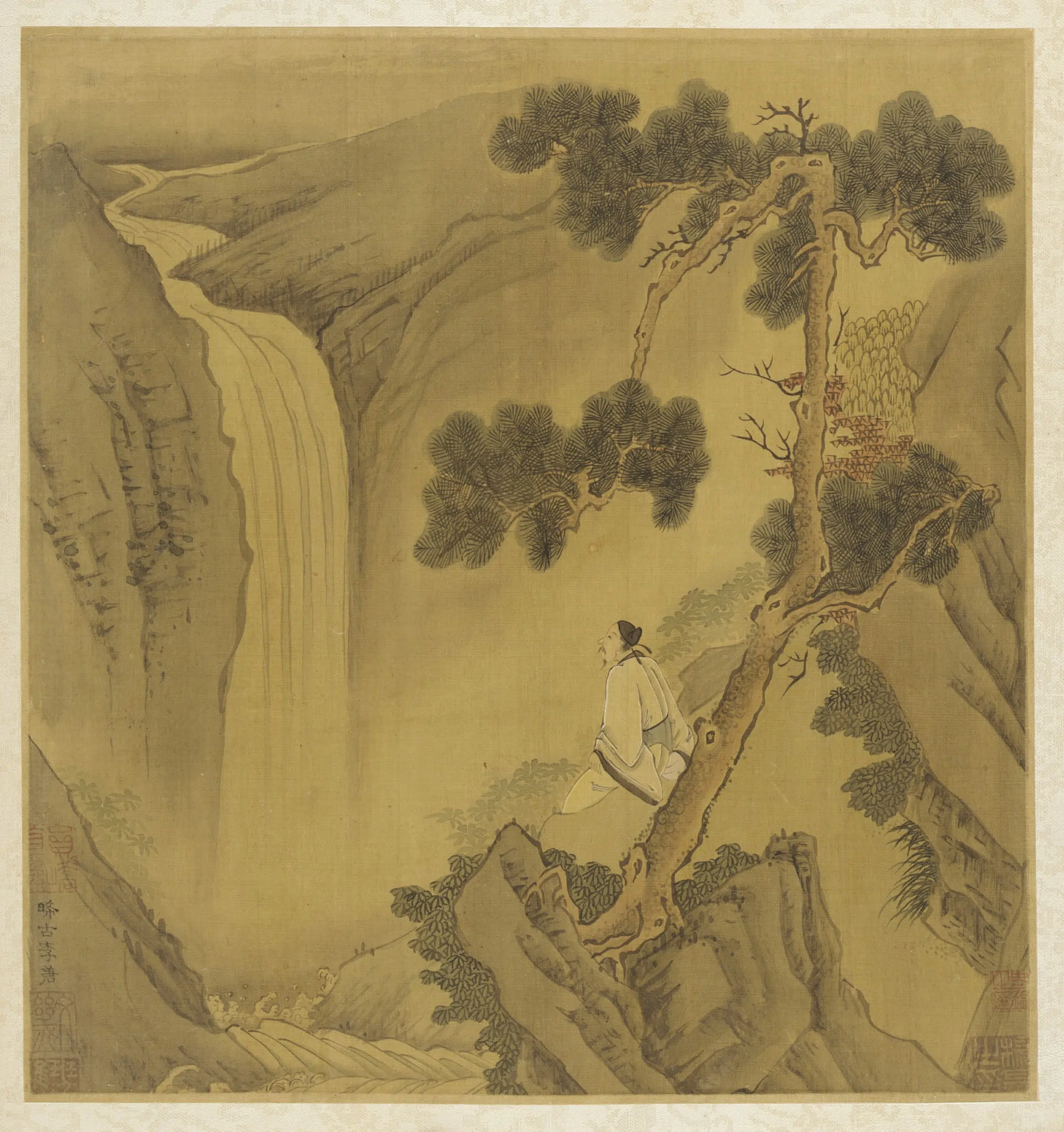 宋朝【李唐】《观瀑山水图》