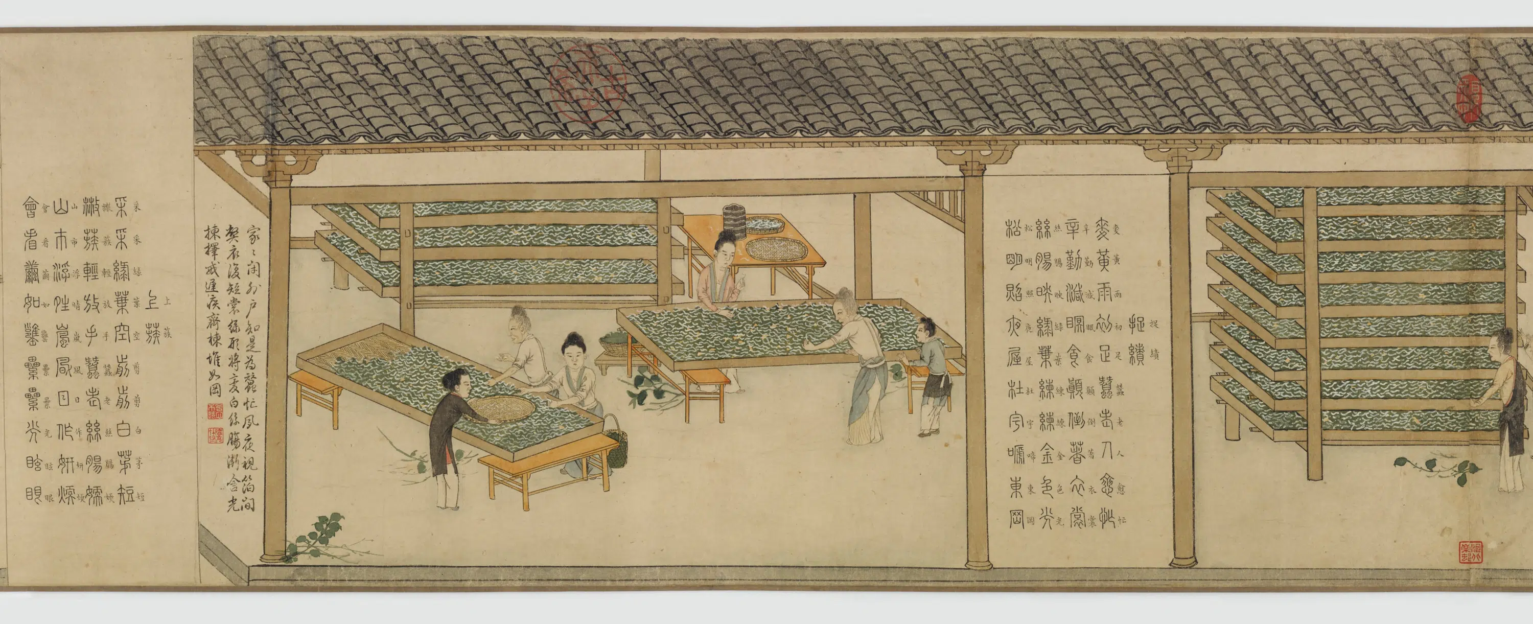 元朝【程棨】《摹楼璹蚕织图卷》 第4张